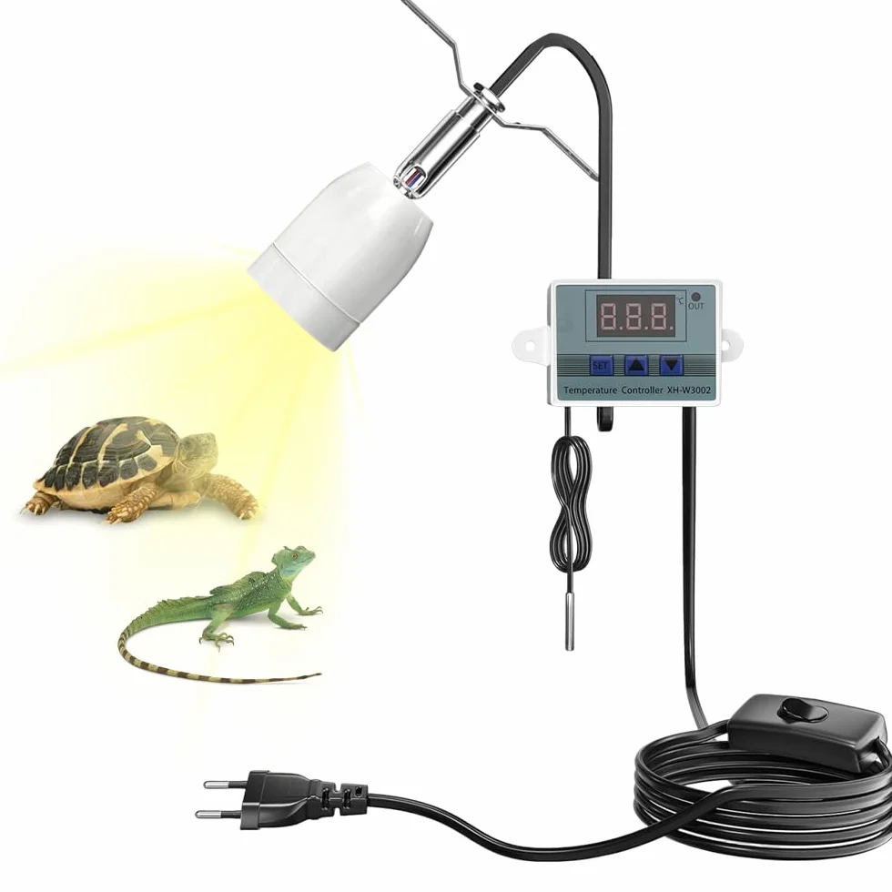 Ceramiczna oprawka E27 lampa grzewcza z regulatorem temperatury do terrarium węży jaszczurek 180°