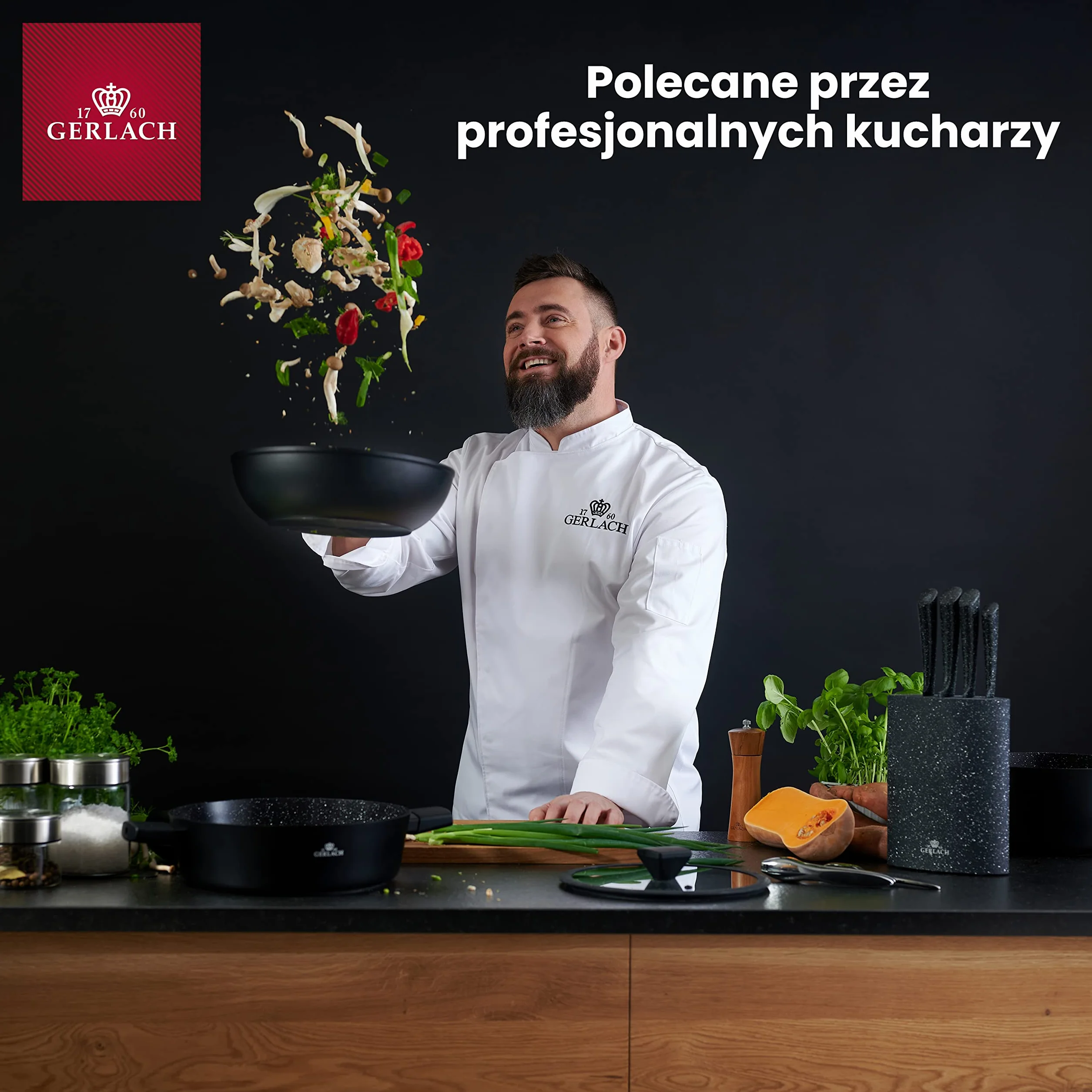 Gerlach Natur Zestaw Noży W Bloku Do Kuchni 5 Rodzajów Ostrza Stal Nierdzewna Drewno Dębowe Nóż Kuchenny Szefa Do Chleba Jarzyn