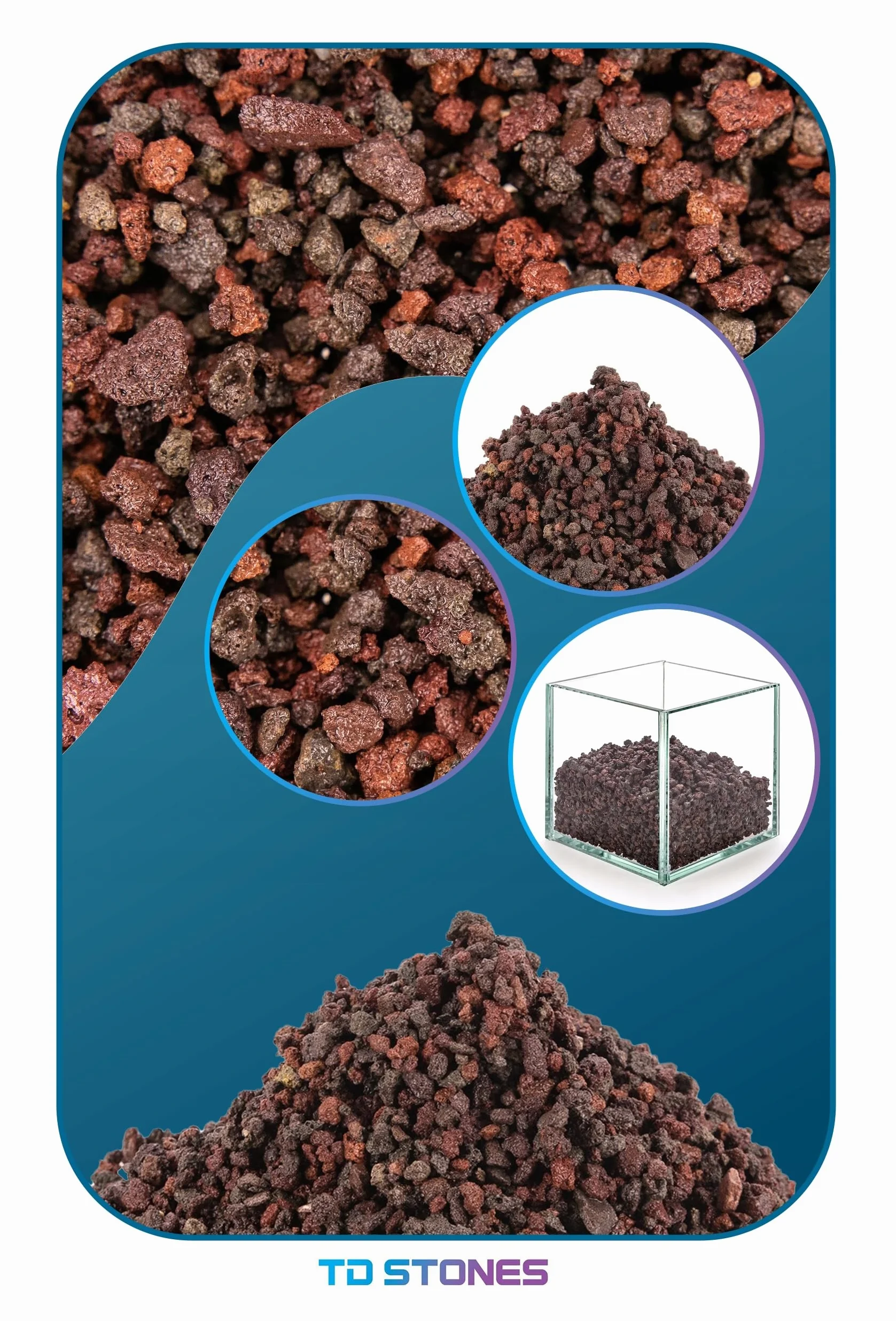Żwirek do Akwarium Dekoracja Akwarium Żwirek Akwarium Lawa Wulkaniczna 16kg 3-5mm