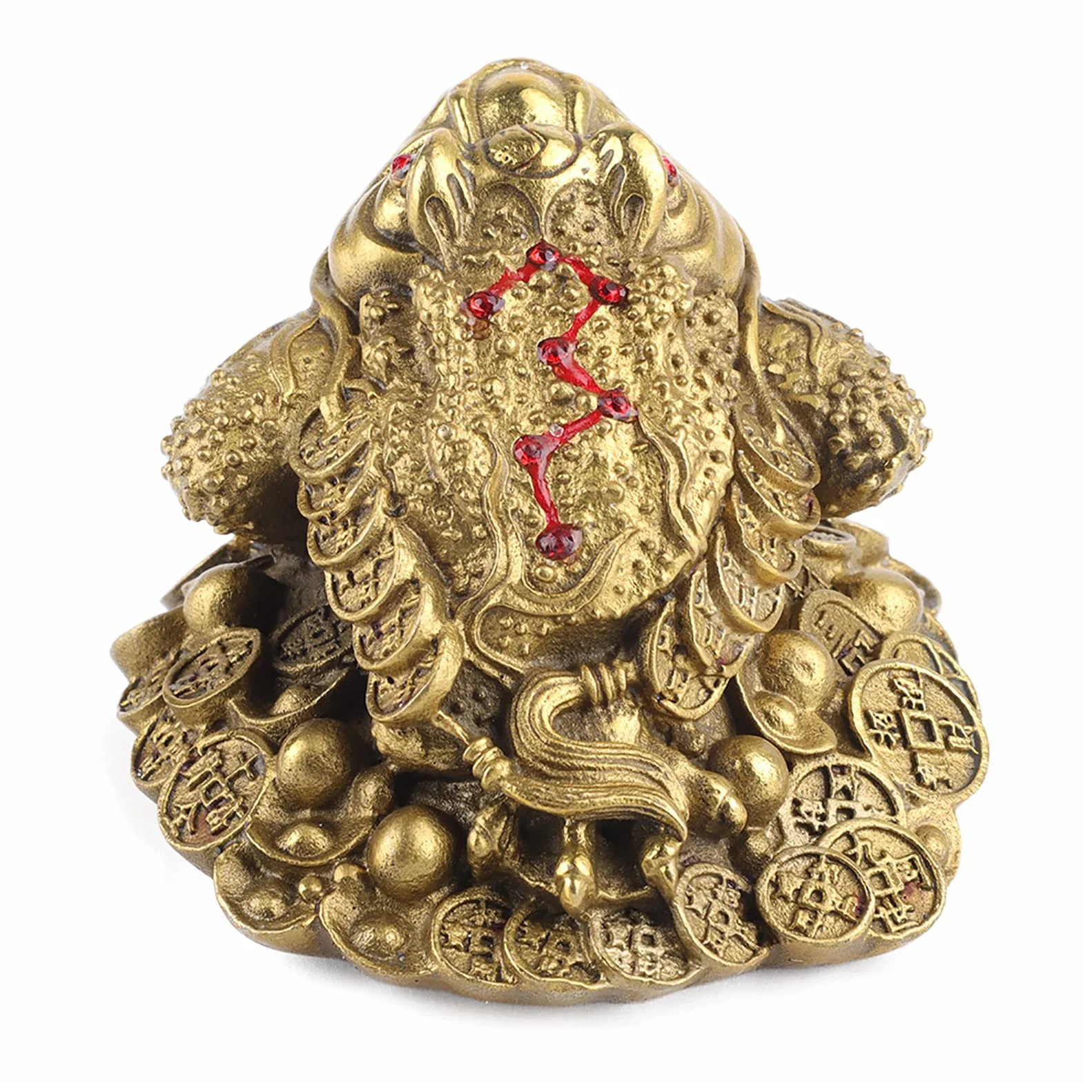 Geldfrosch Messing Glückskröte Feng Shui Dreibeiniger Reichtum Traditioneller Frosch für Wohlstand Home Office Feng Shui Dekor((1))