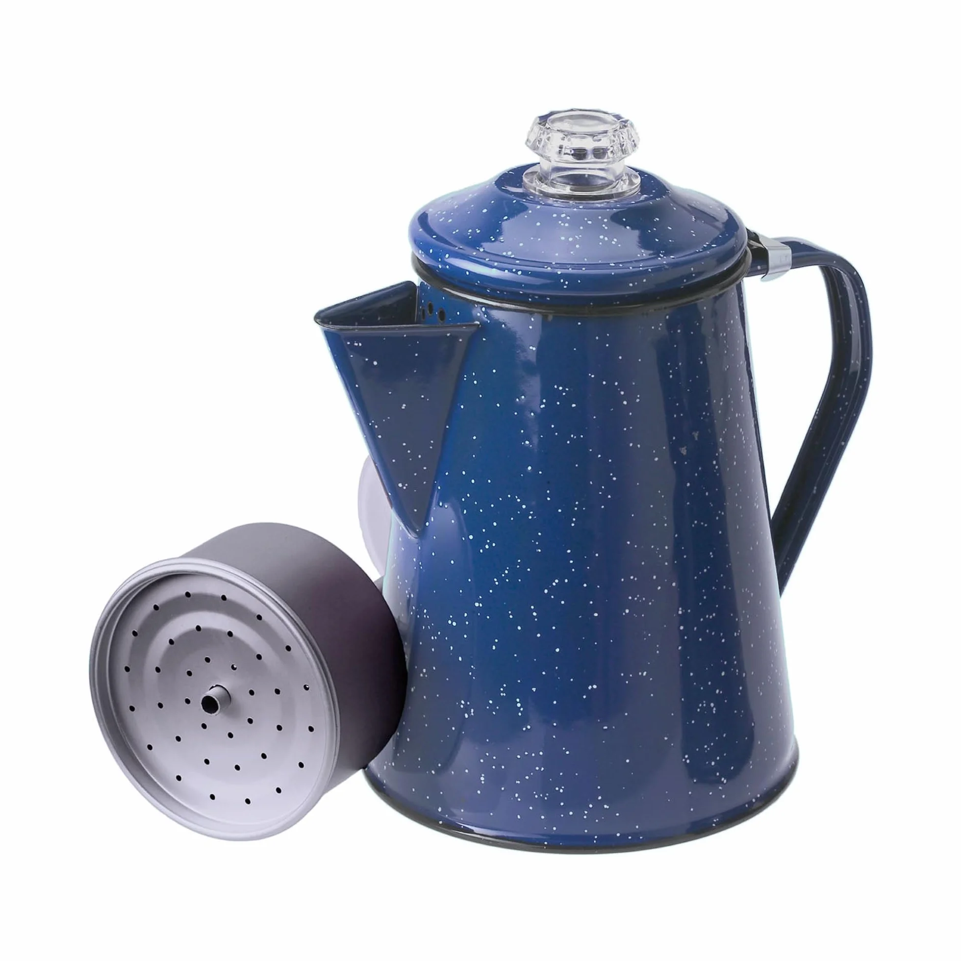 GSI Outdoors Perkolator dzbanek do kawy, emaliowany, ognisko, czajnik do kawy, na kemping, do kuchni, na polowanie i wędrówki z plecakiem