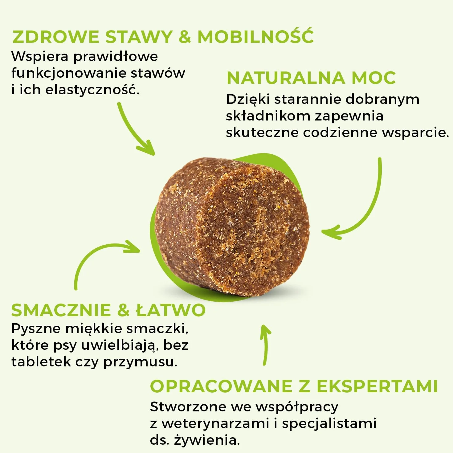 SwissVet Miękkie kąski dla psów z glukozaminą, MSM, kolagenem, chondroityną i witaminami 60 sztuk