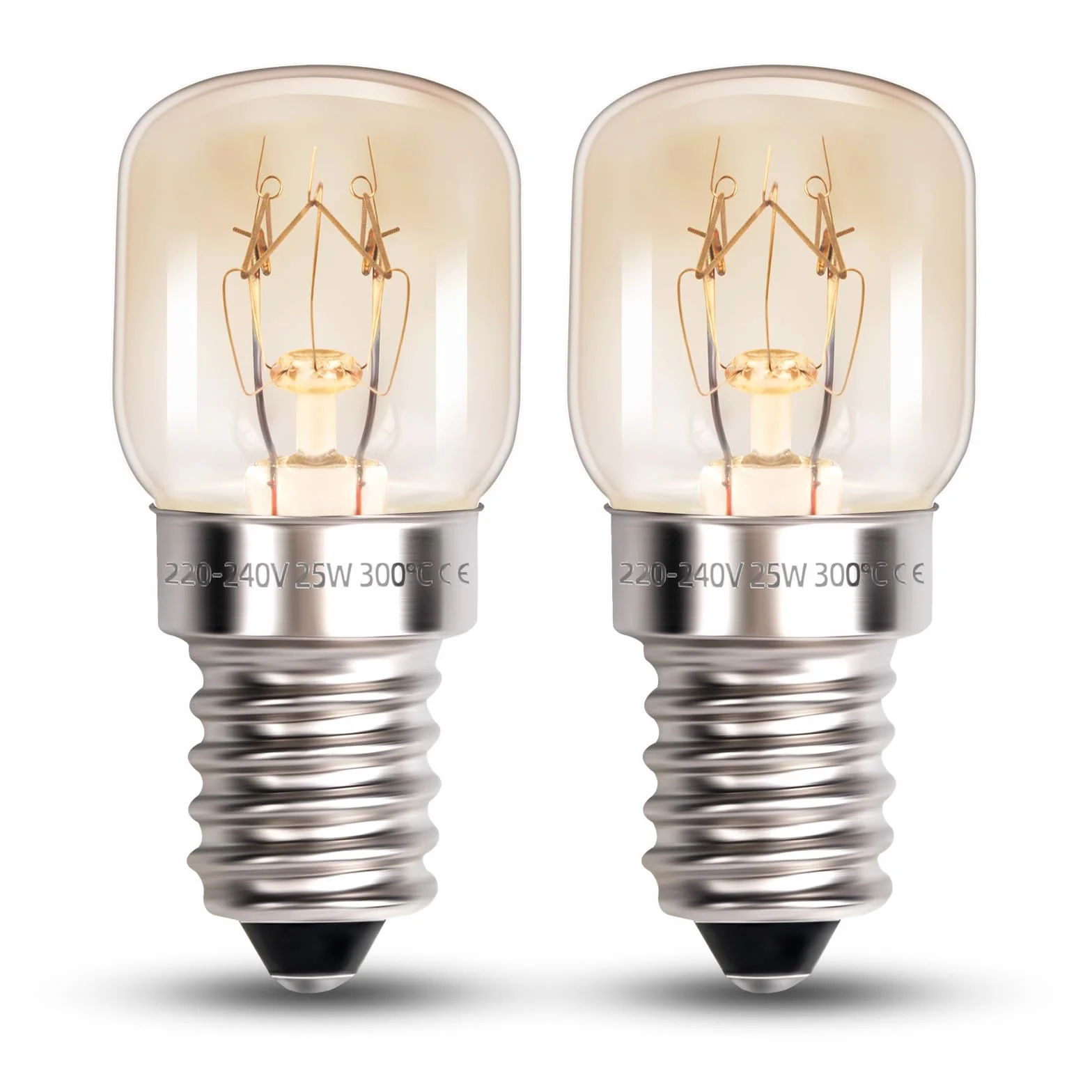 T22 E14 lampa do piekarnika, ciepła biel, 2700 K, do 300 °C, AC 220-240 V, ściemniana, żarówka E14, świeca do piekarnika, kuchenki mikrofalowej, okapu kuchennego, lampa solna, 2 szt