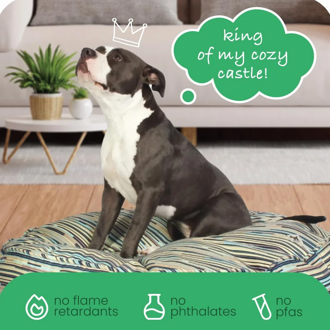 Molly Mutt Pokrowiec na łóżko dla psa od średniego do dużego - nadruk 'I Don't Like Mondays' - mierzy 61 cm x 86 cm x 12 cm - 100% bawełna - trwały - oddychający - zrównoważony - można prać w pralce