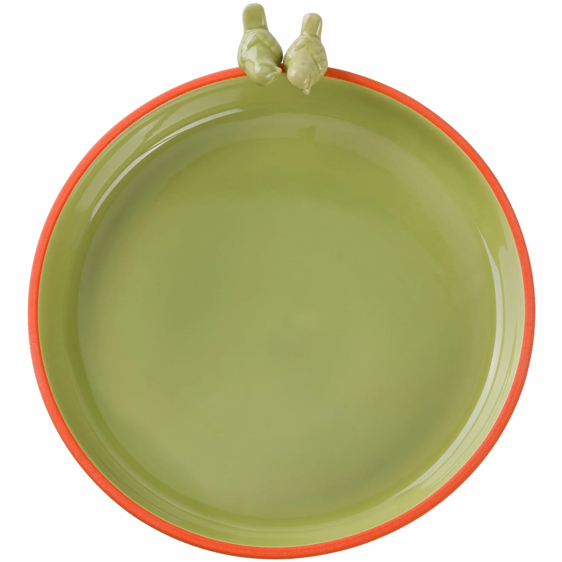Navaris Zewnętrzna ceramiczna miska do kąpieli dla ptaków - odporna na mróz z przestronną średnicą 25 cm (9,8") - atrakcyjna kąpiel dla ptaków do ogrodu z eleganckim nadrukiem ptaków