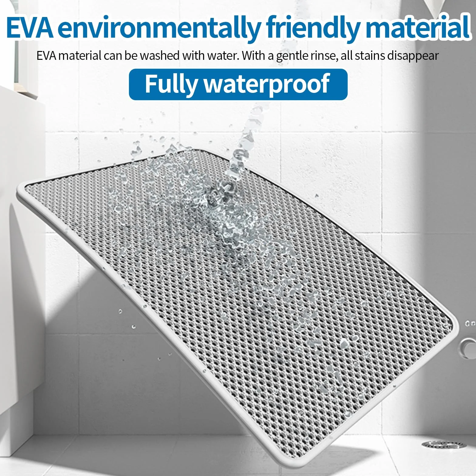 Mata do kuwety 90x60 cm EVA podwójna warstwa wodoszczelna o strukturze plastra miodu szara
