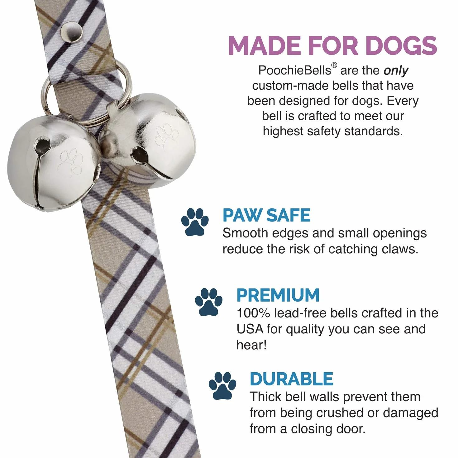 PoochieBells The Original Doggie Doorbell, Safe and Effective Puppy Potty Training Bells, Sahara (PB-Sahara)