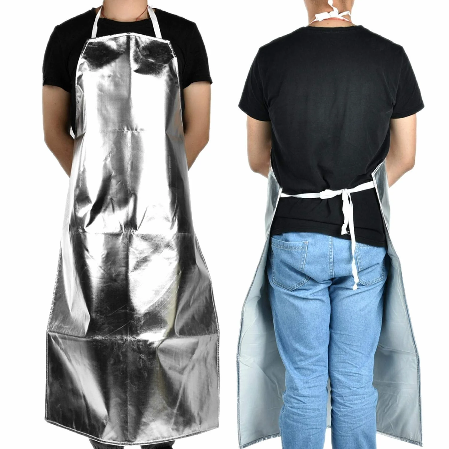VBESTLIFE Fartuch ochronny do wysokich temperatur, odporny na wysokie temperatury 1000°C, srebrny, unisex, dla dorosłych, przemysłowy/do pracy, profesjonaliści, entuzjaści wysokich temperatur
