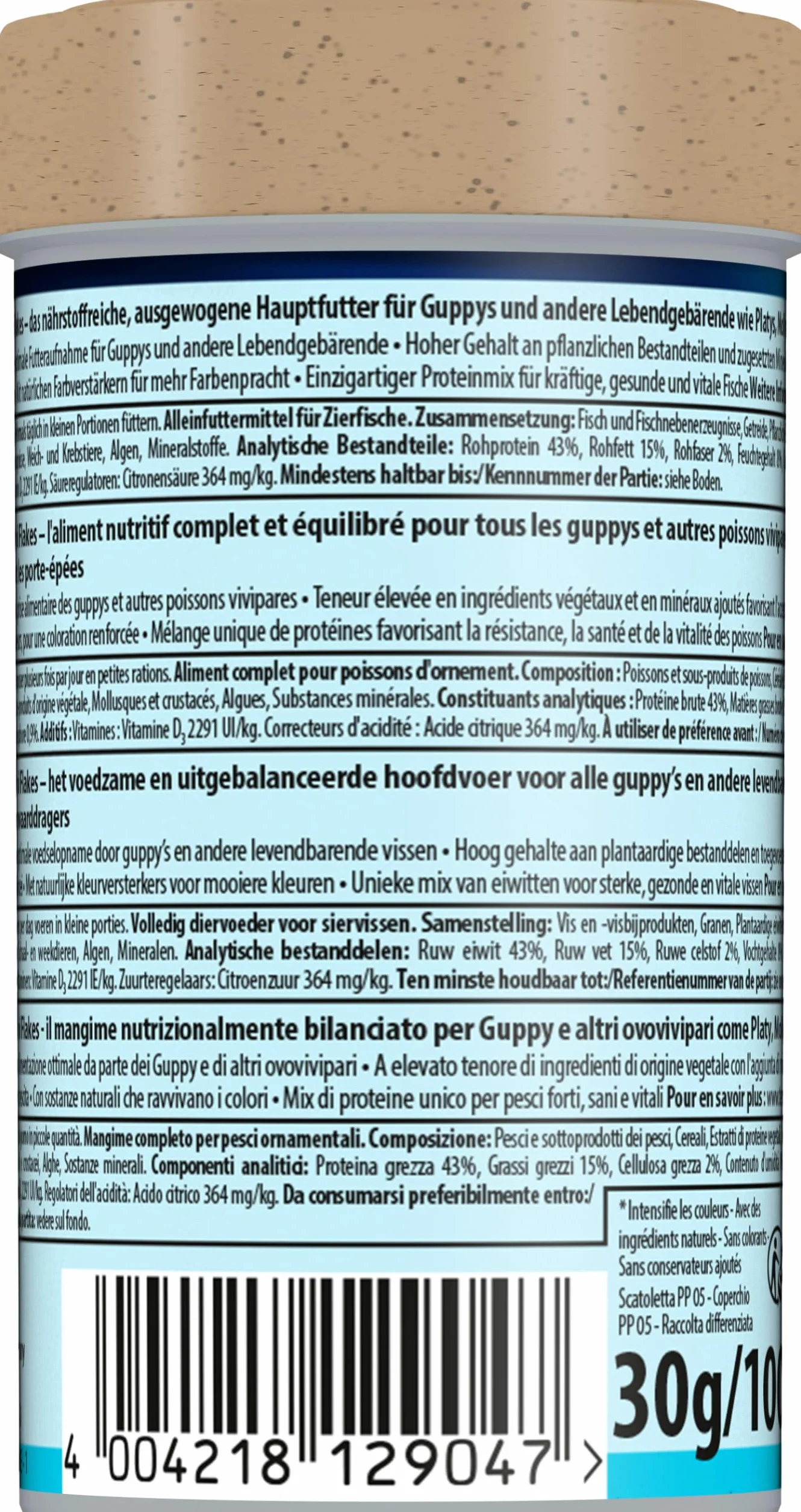 Tetra Guppy Mini Flakes karma dla ryb – zrównoważona, bogata w składniki odżywcze karma płatkowa dla gupików, puszka 100 ml