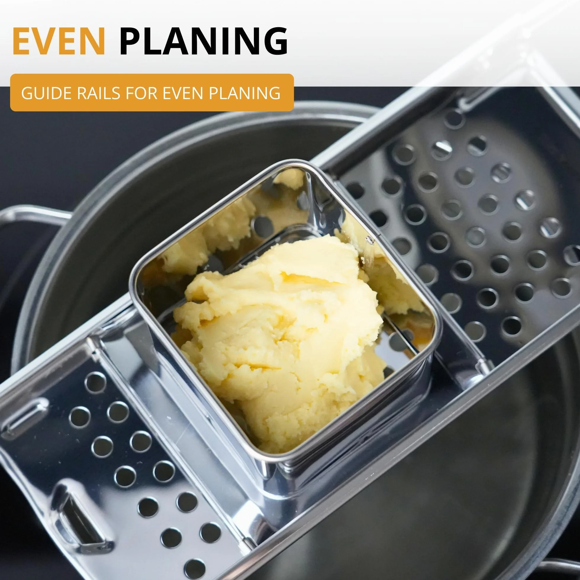 Westmark Krajalnica Spätzle Knöpfle Inox – tarka do spaetzli ze stali nierdzewnej do drobnego Knöpfle & Spätzle – ze zjeżdżalnią ułatwiającą krojenie – srebrny, 31,5 cm