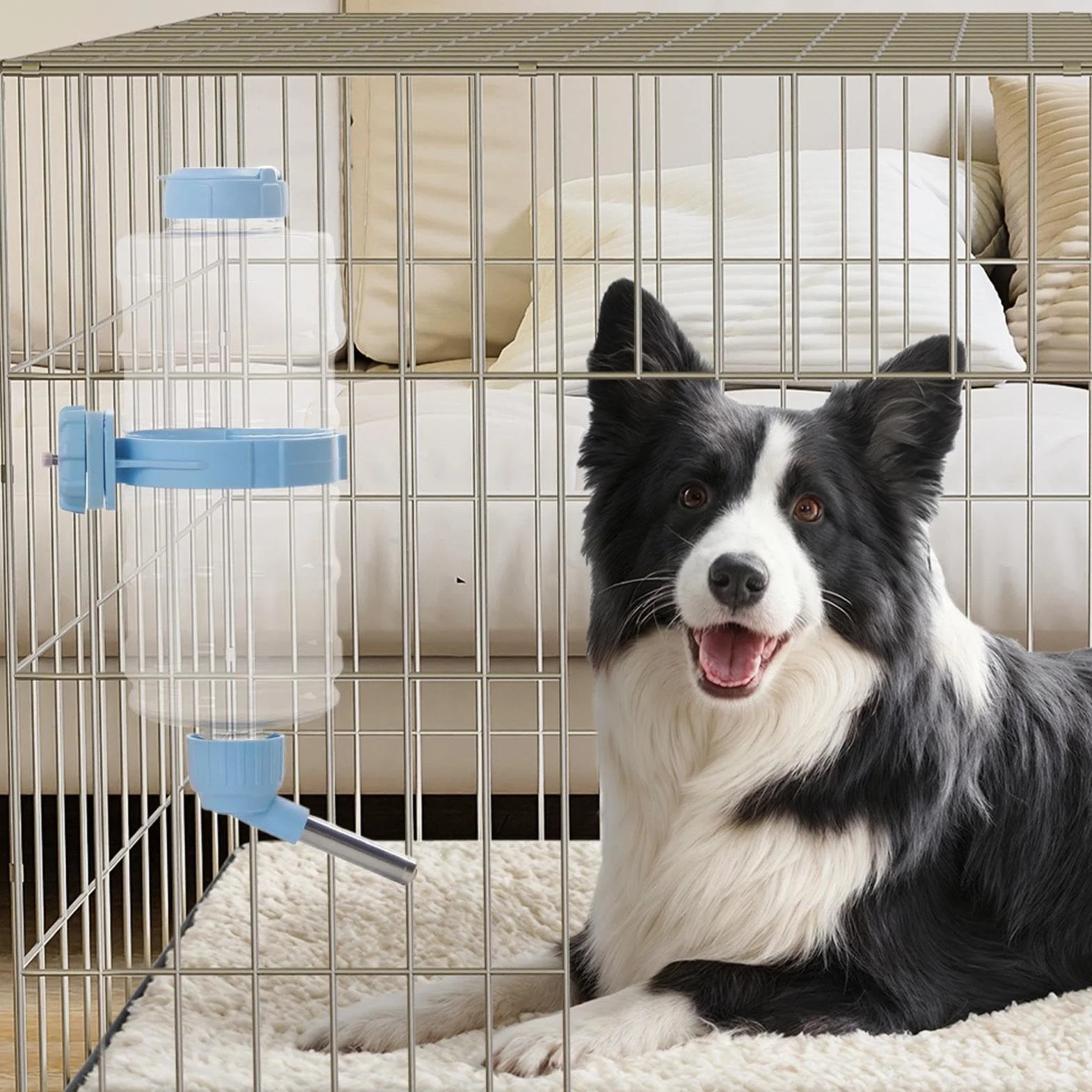 Hamster Water Bottle No-Drip Pet Dispenser 11.81x4.57x4.57 Inches Automatic Feeder Leak-Proof Cage Mount Transparent