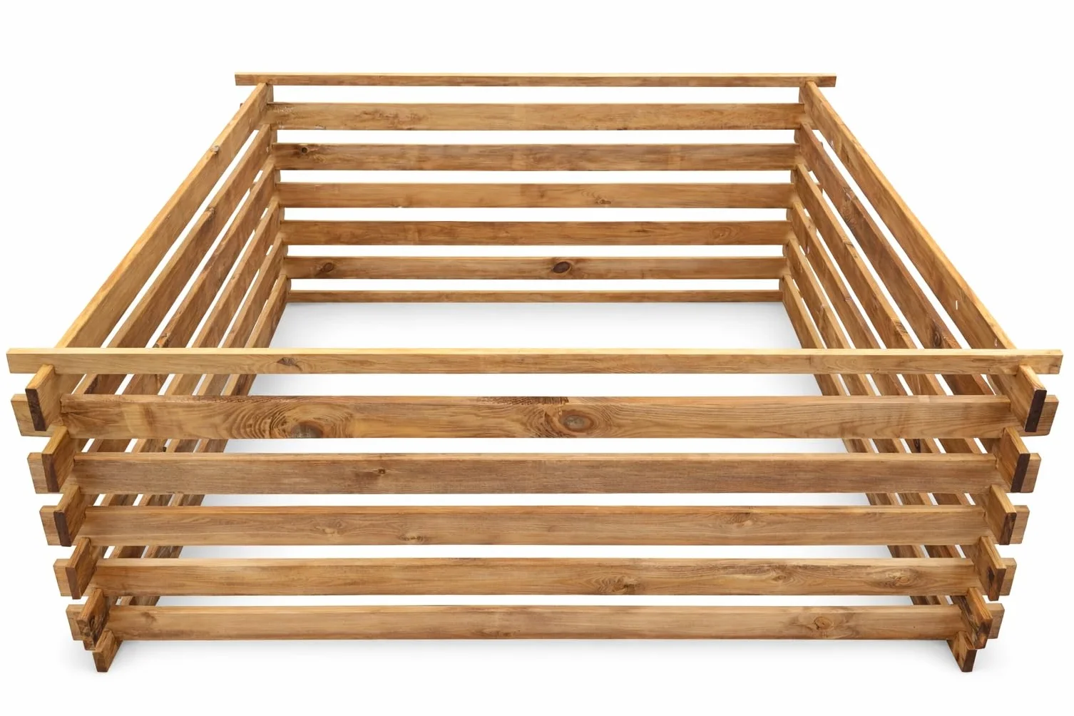 Pojemnik na Kompost Drewniany – Kompostownik Ogrodowy 140 × 140 × 60 cm – Drewno Impregnowane