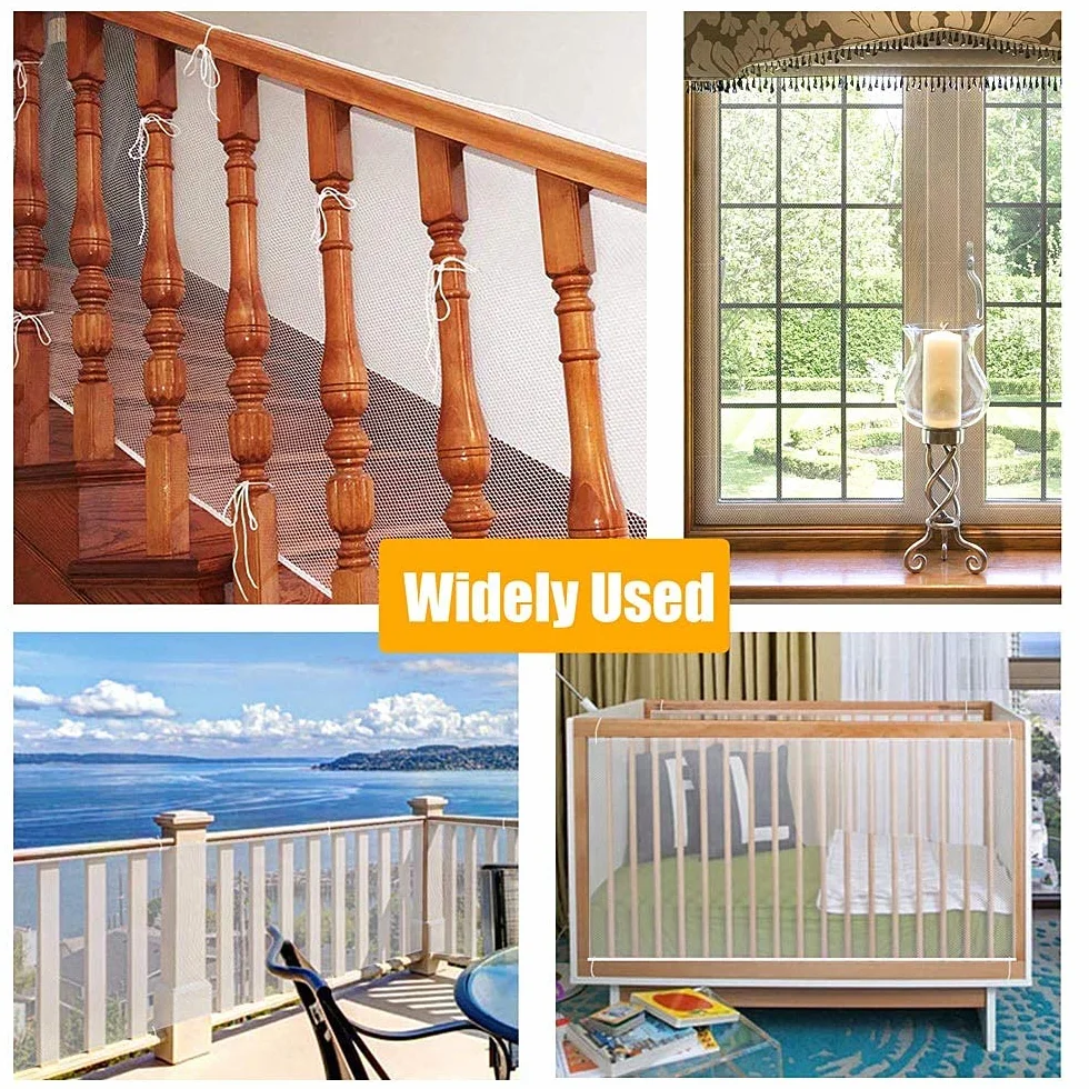 Siatka zabezpieczająca dla dzieci, na balustrady, na balustrady dla dzieci, zabawki, zwierzęta domowe, bezpieczna szyna, siatka ochronna na balkon (118" x 30,7")