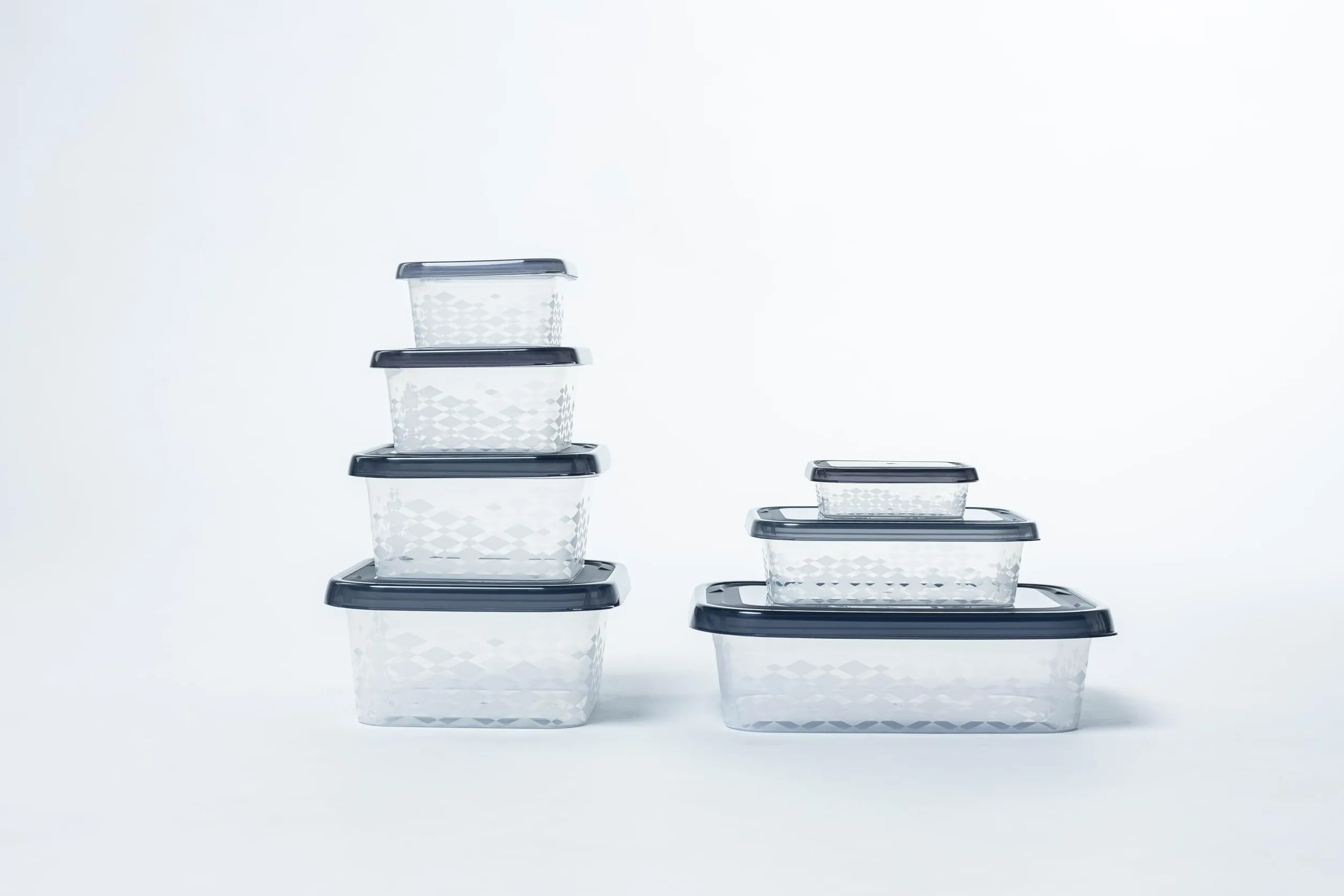 BranQ Home essential zestaw pojemników na żywność ORI, tworzywo sztuczne bez BPA, czarny, różne rozmiary, 5 szt.