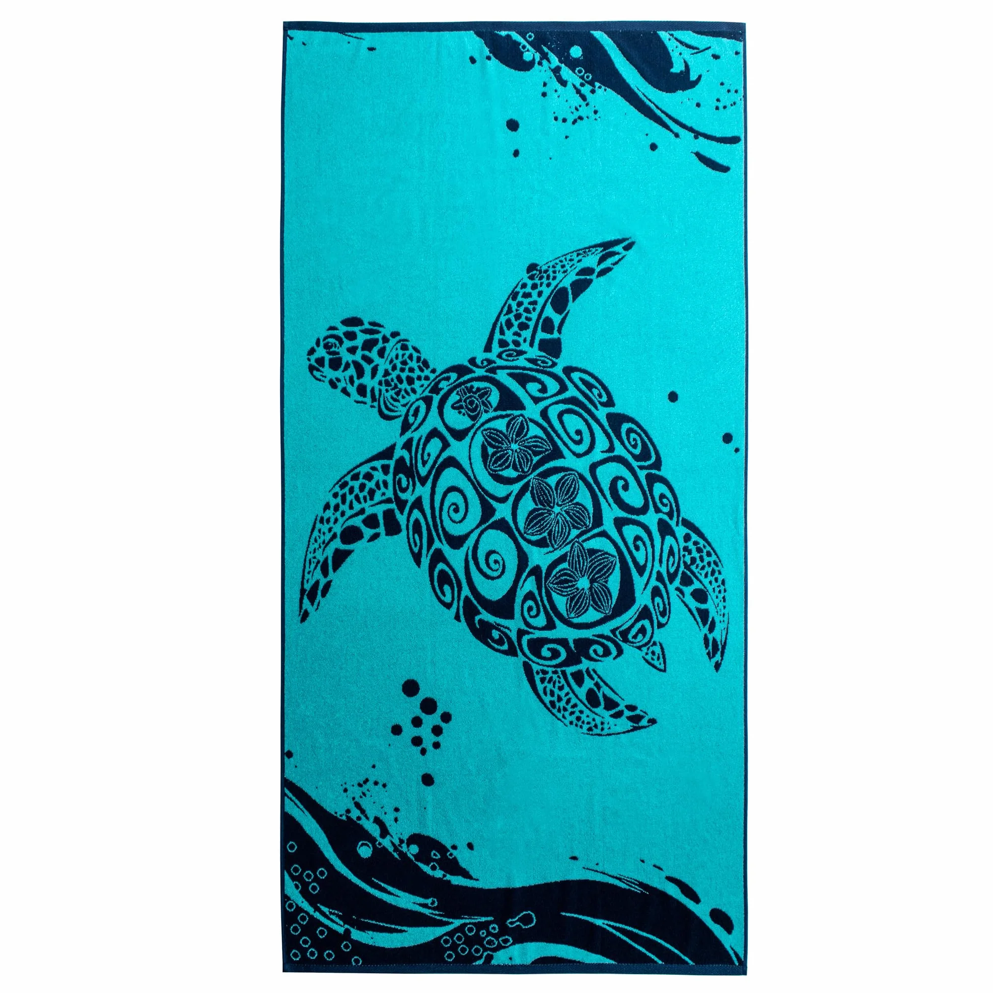 RESTILO Ręcznik plażowy, duży, 90 x 180 cm, ręcznik plażowy, 100% bawełna, frotte, welur, ręcznik kąpielowy, łatwy w pielęgnacji, miękki i chłonny, szybkoschnący, na plażę, niebieski, granatowy