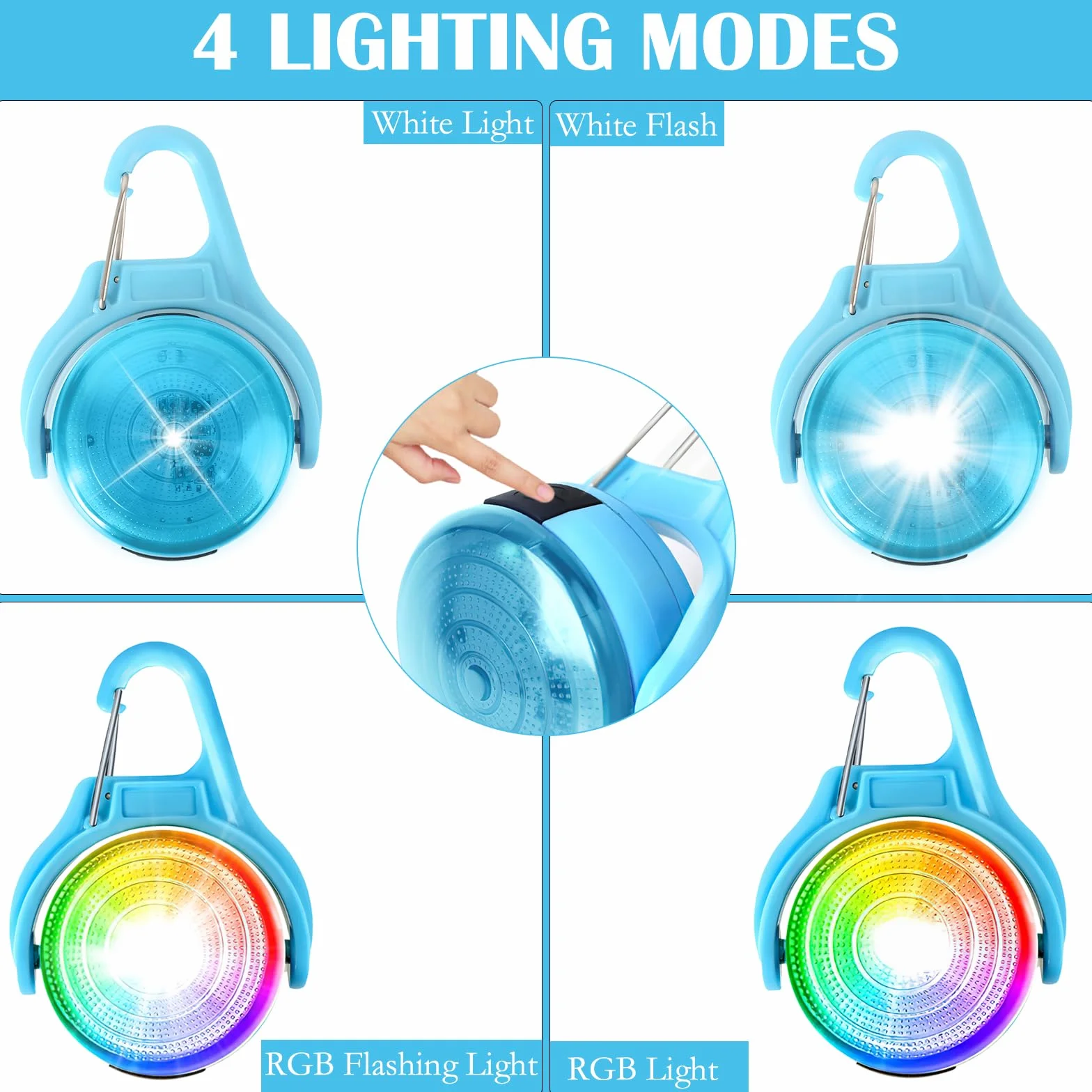 DAWRIS Świecąca zawieszka dla psa z możliwością ładowania (zmiana kolorów RGB i 4 tryby migania), światło dla psa LED, możliwość ponownego ładowania, światło migające LED, tornister, światło