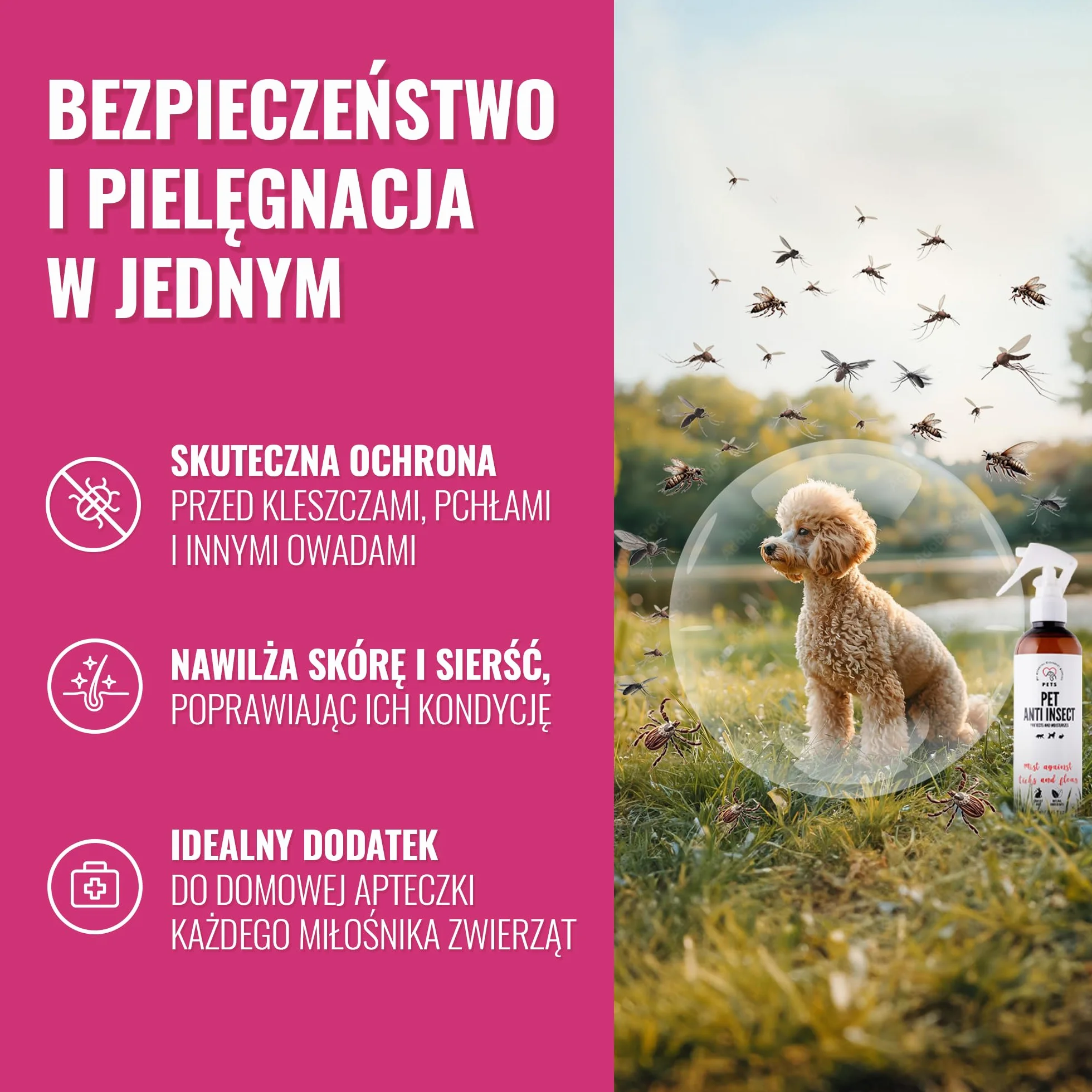 Naturalny środek przeciw kleszczom i pchłom o natychmiastowym działaniu - bez syntetycznych dodatków - Bezpieczna i skuteczna alternatywa dla tabletek, nie obciąża wątroby