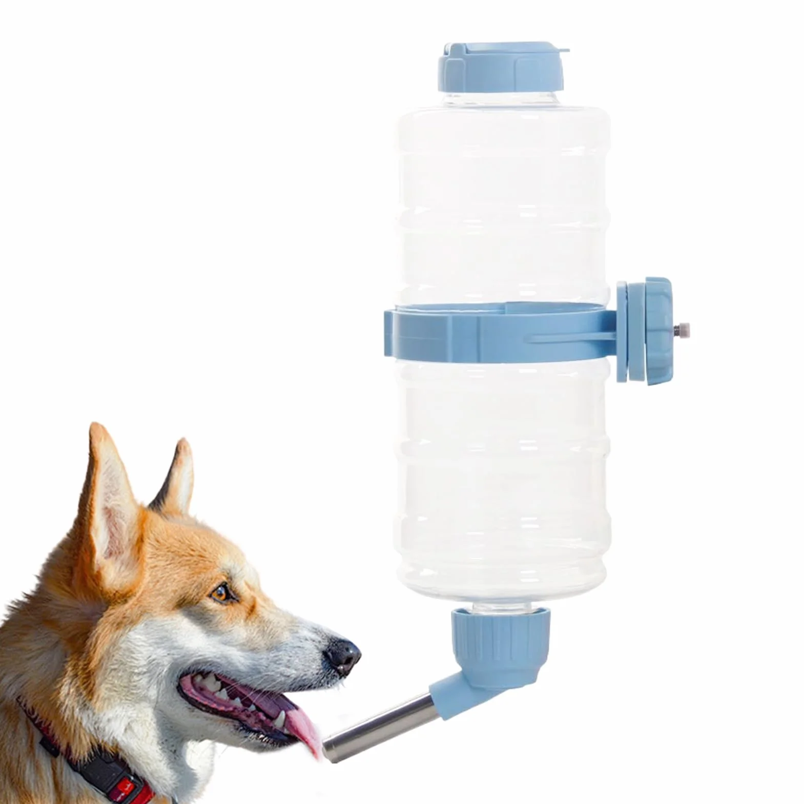 Hamster Water Bottle No-Drip Pet Dispenser 11.81x4.57x4.57 Inches Automatic Feeder Leak-Proof Cage Mount Transparent