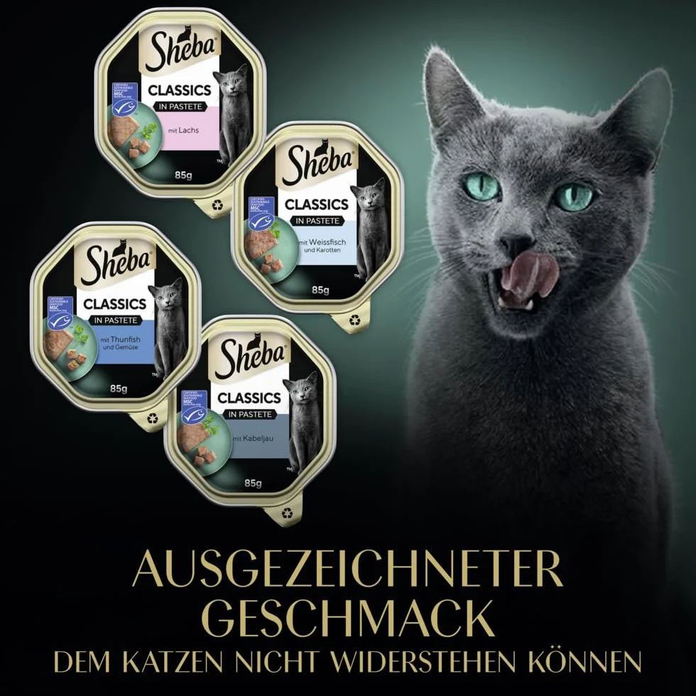 Sheba Classics In Pastetete Karma dla Kotów, Pasztet Rybny, 85 g