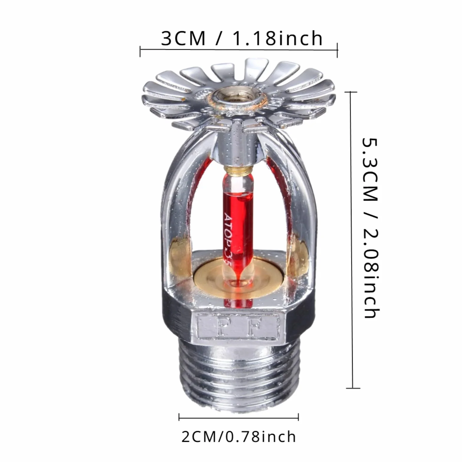 2 szt. Głowica zraszacza pożarowego - 1/5.1 cm NPT, 68.3 °C (68°C) wisiorek, miedź chrom, szybka reakcja K80 do fabryki, centrum handlowego, magazynu