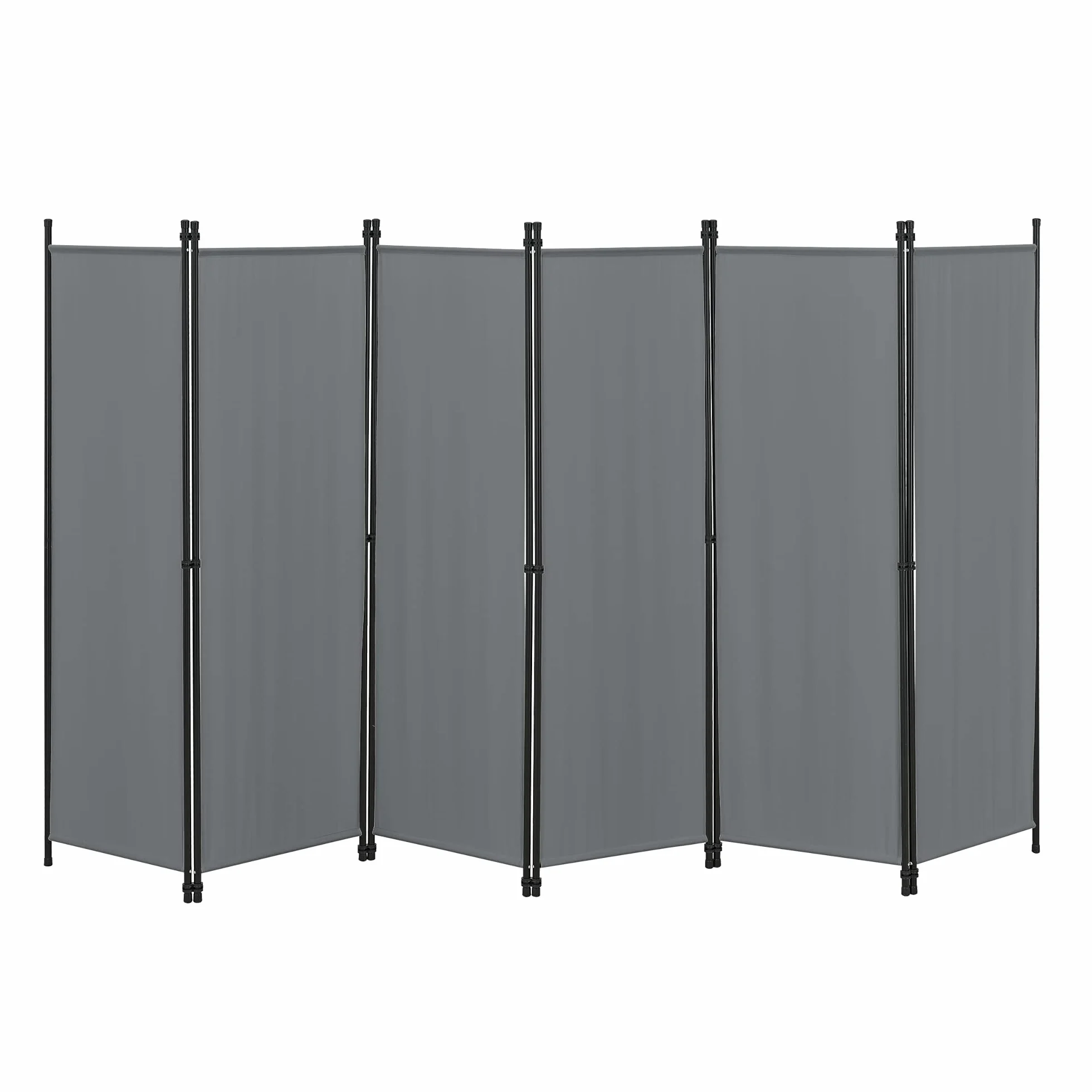 Parawan Huesca 6-częściowy 300 x 171 cm parawan ścianka działowa 6-częściowy ochrona przed wzrokiem ściana hiszpańska ciemnoszara