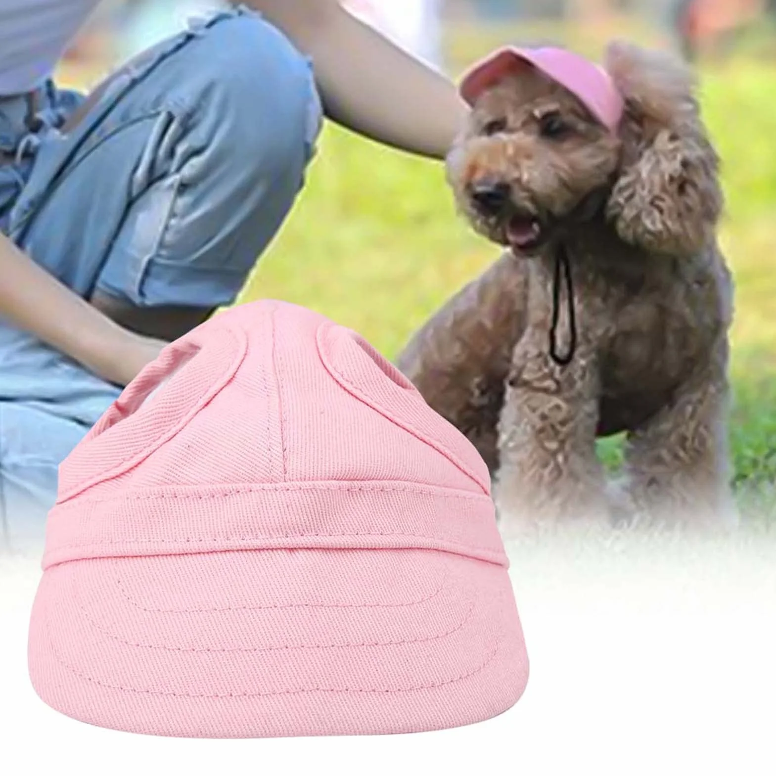 Greensen Pet Dog Cat Summer Travel Sport Hat, Regulble Baseball Cap Sunbonnet z ochroną UV, Modny Wygląd (S)