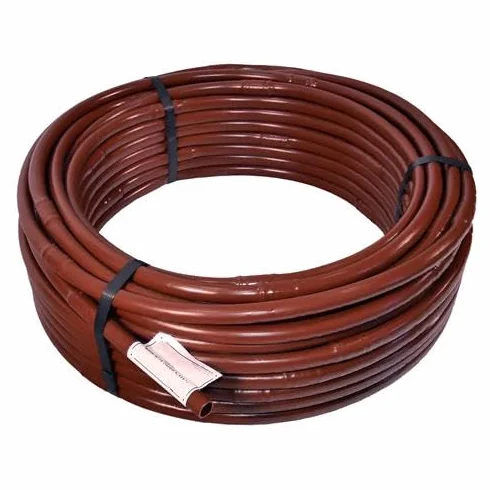 Rura – wąż Ø16 z zakraplaczem | brązowy | przepływ 4 l/h | kroplomierze 33 cm | rolka 100 m