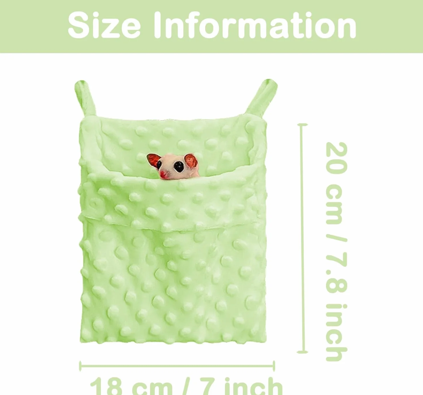 Meow&Woof Sugar Glider Bonding Pouch Carrier Bag Sling Sleep Bag with Adjustable Strap for Small Pets, Green&Beige