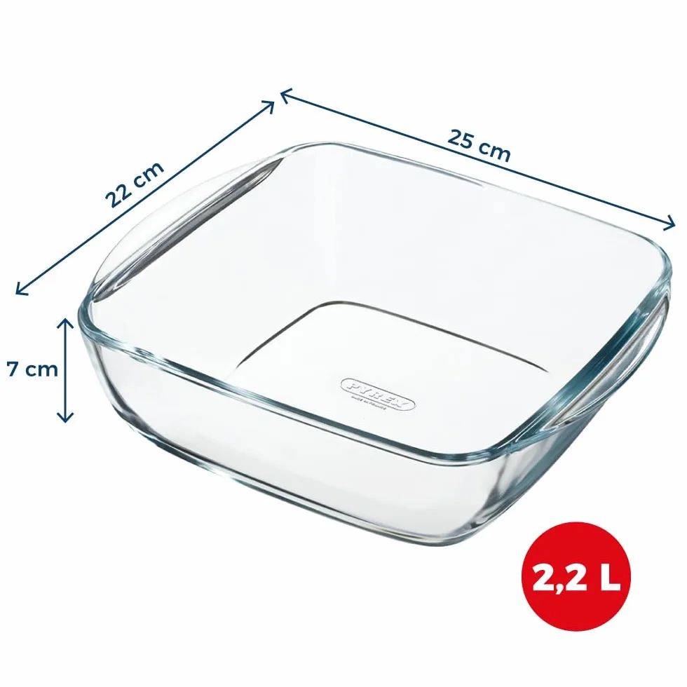 PYREX PREPWARE - Kwadratowa fontanna Szkło 25X22Cm -2,2L