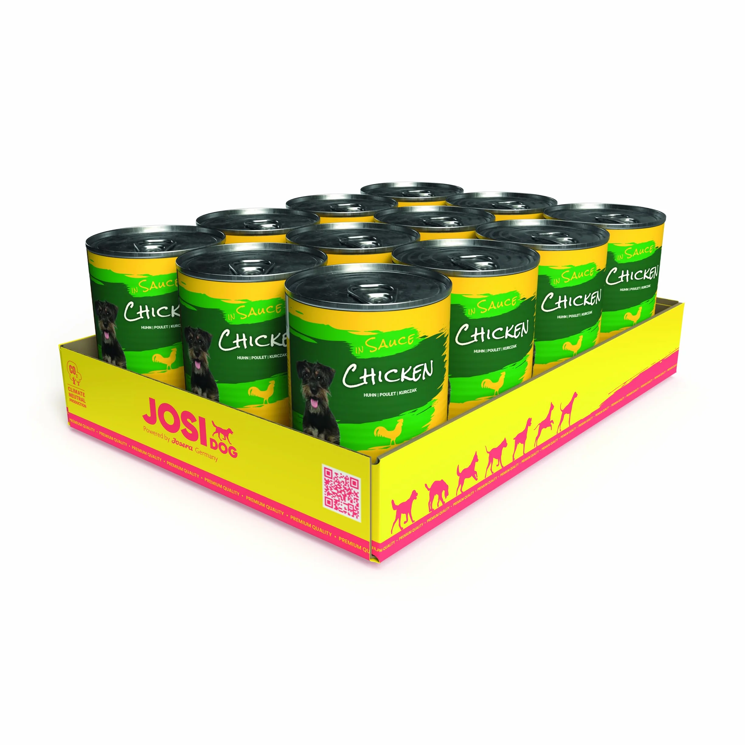 JosiDog Kurczak w sosie (12 x 415 g) | Dorosły | Premium mokra karma dla dorosłych psów | z kurczakiem w sosie z witaminą D3 i E | Powered by Josera | mokra karma dla psów | Kompletna karma |