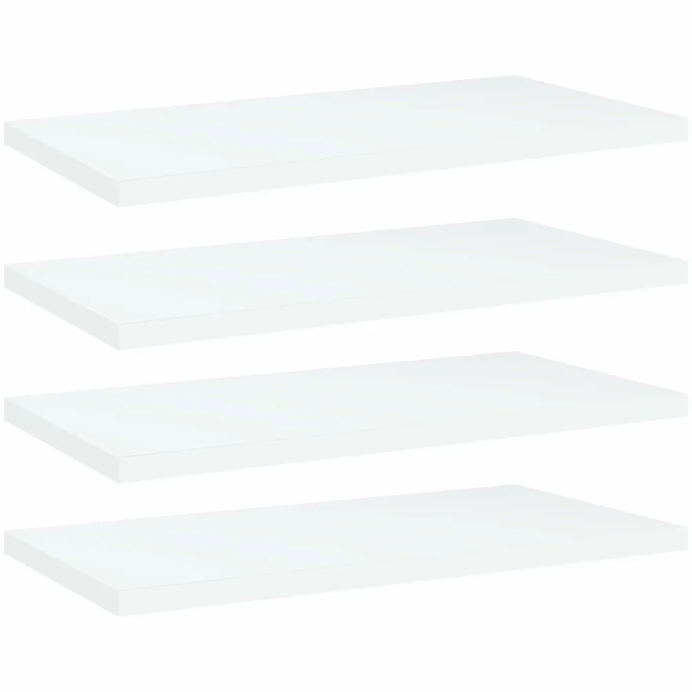 Regał na książki, 4 sztuki, biały, 40 x 20 x 1,5 cm, materiał drewnopochodny, system regałów, możliwość rozszerzenia, regał ścienny do postawienia i montażu na ścianie, modułowe przechowywanie