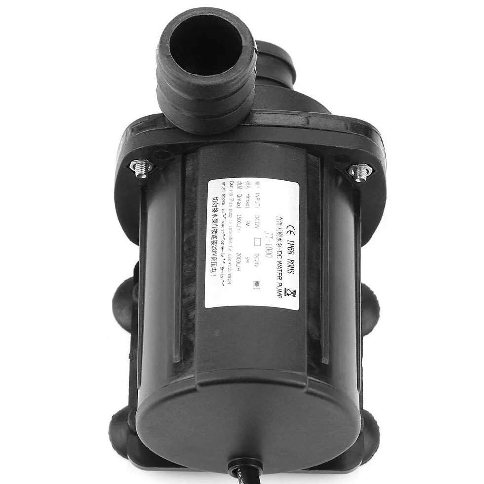 Zwiększona pompa wodna, wytrzymała, trwała, trwała mini regulowana prędkość bezszczotkowa 1500L / H JT-1000A-12 20mm pompa wodna doładowania 12 V -40 ℃ ~ 100 ℃