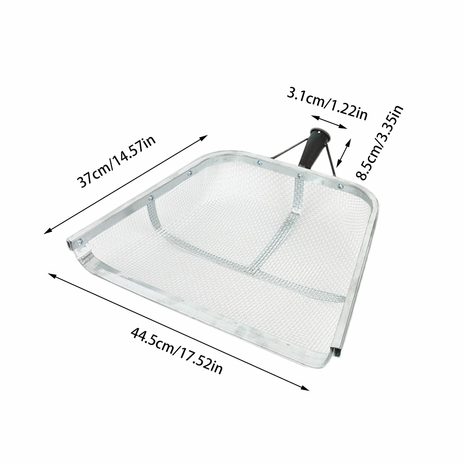 Łopata do przesiewania piasku, łopata do przesiewania piasku, łopata przesiewająca z uchwytem ułatwiającym chwyt, przenośne ergonomiczne sitko, narzędzie do zbierania sitka do ogrodnictwa rolnictwa