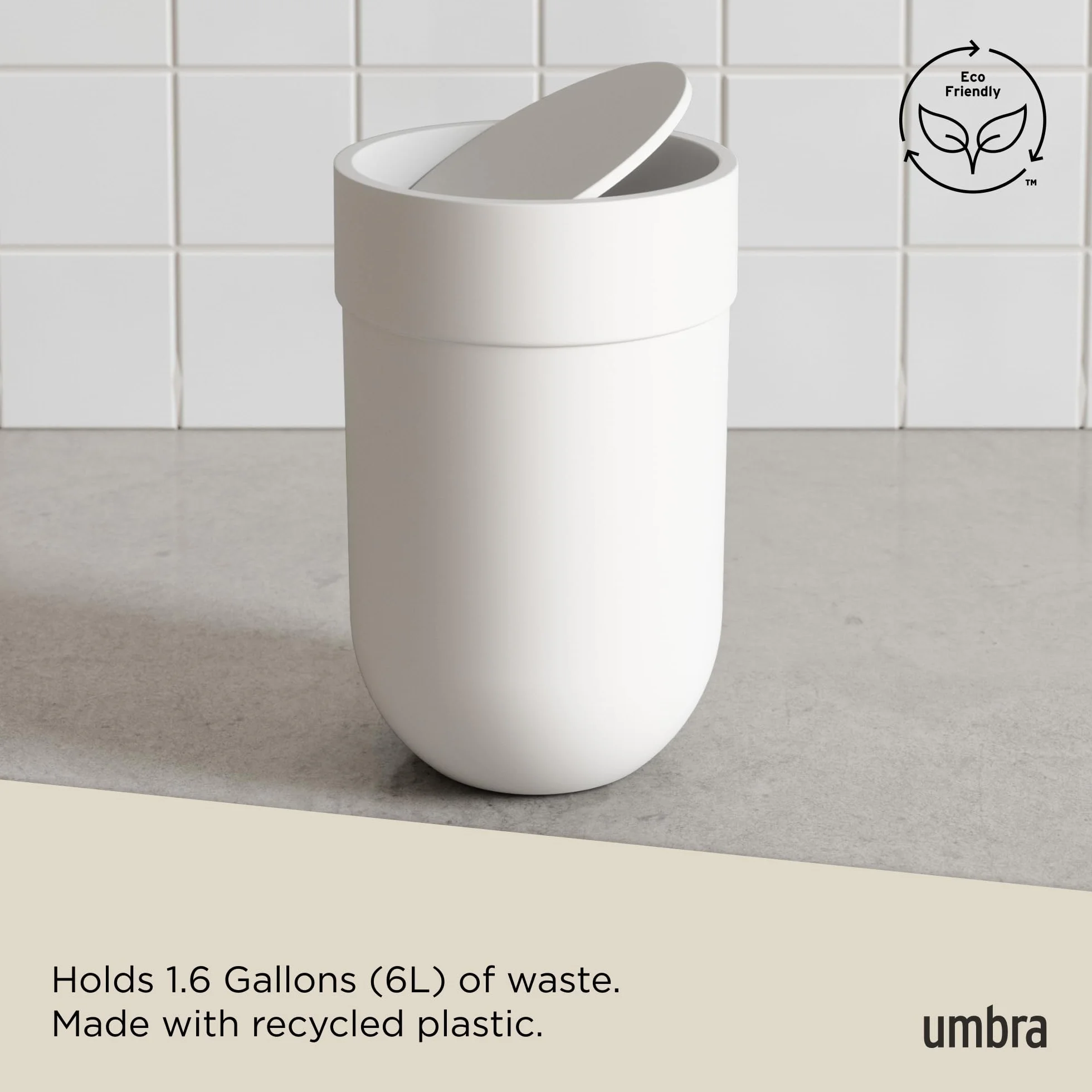 Umbra Touch Kosz na Śmieci, Biały, 6 L
