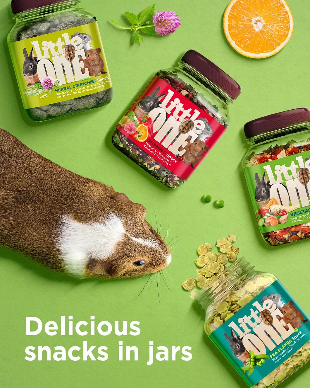 Little One Vitamin C Snack | 160 g | Pokarm uzupełniający dla gryzoni i królików karłowatych | Składa się z mieszanki jagód, owoców i warzyw | Zawiera witaminę C
