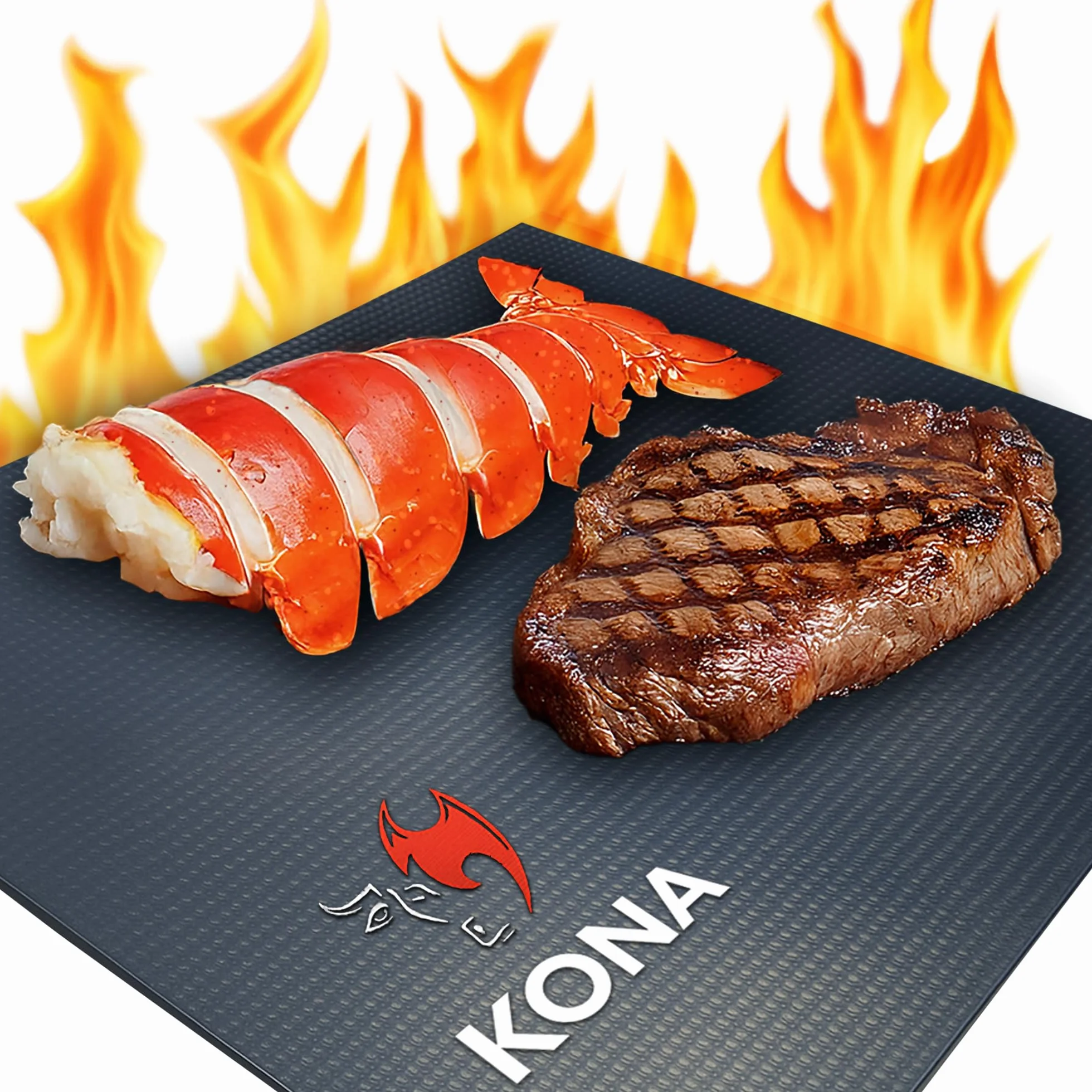 Kona ExtraTough BBQ Mata do Grilla, Czarny, 2 Sztuki