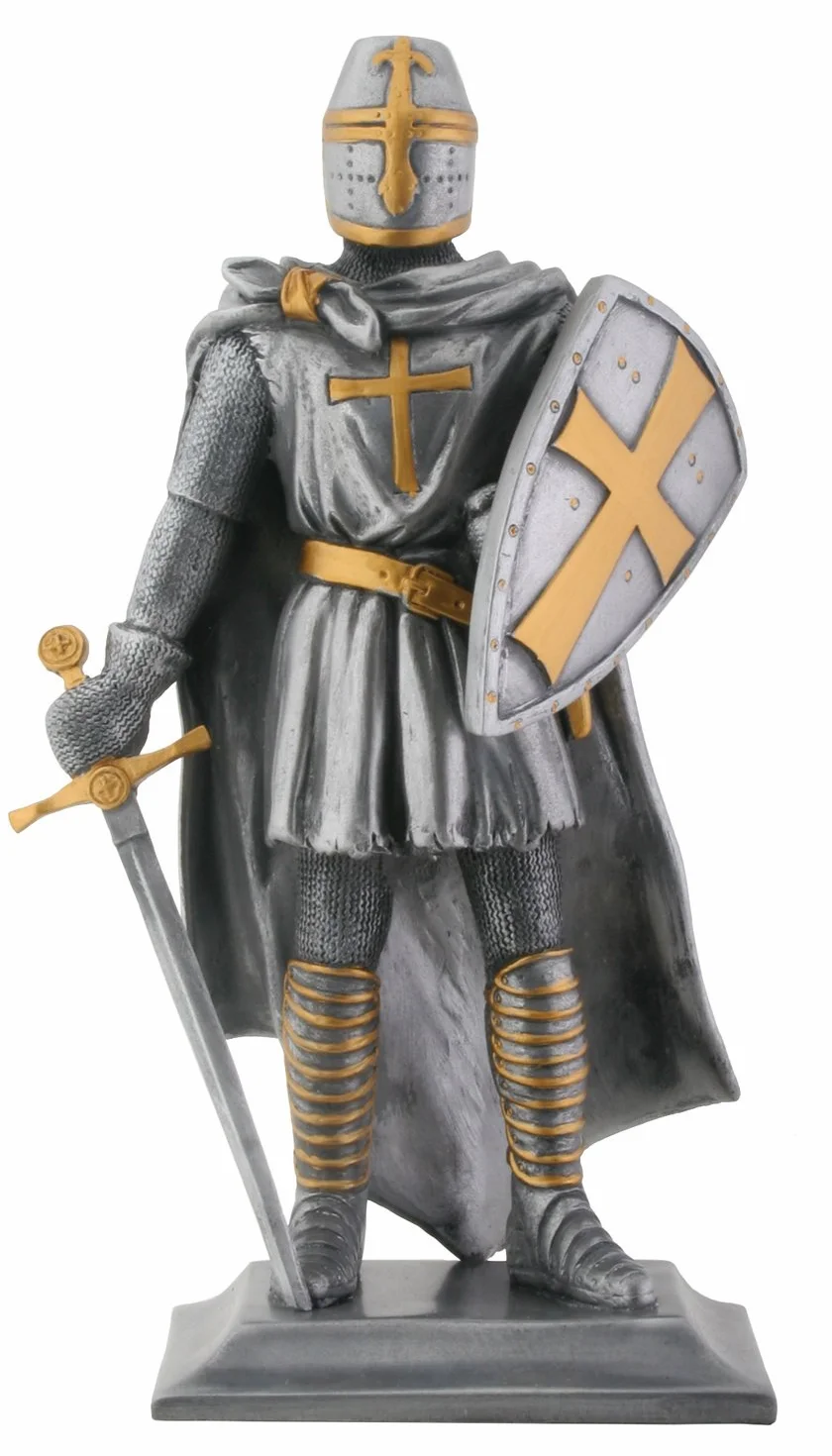 Templariusz Rycerz Średniowieczna Figurka Kolekcjonerska - H: 23 cm