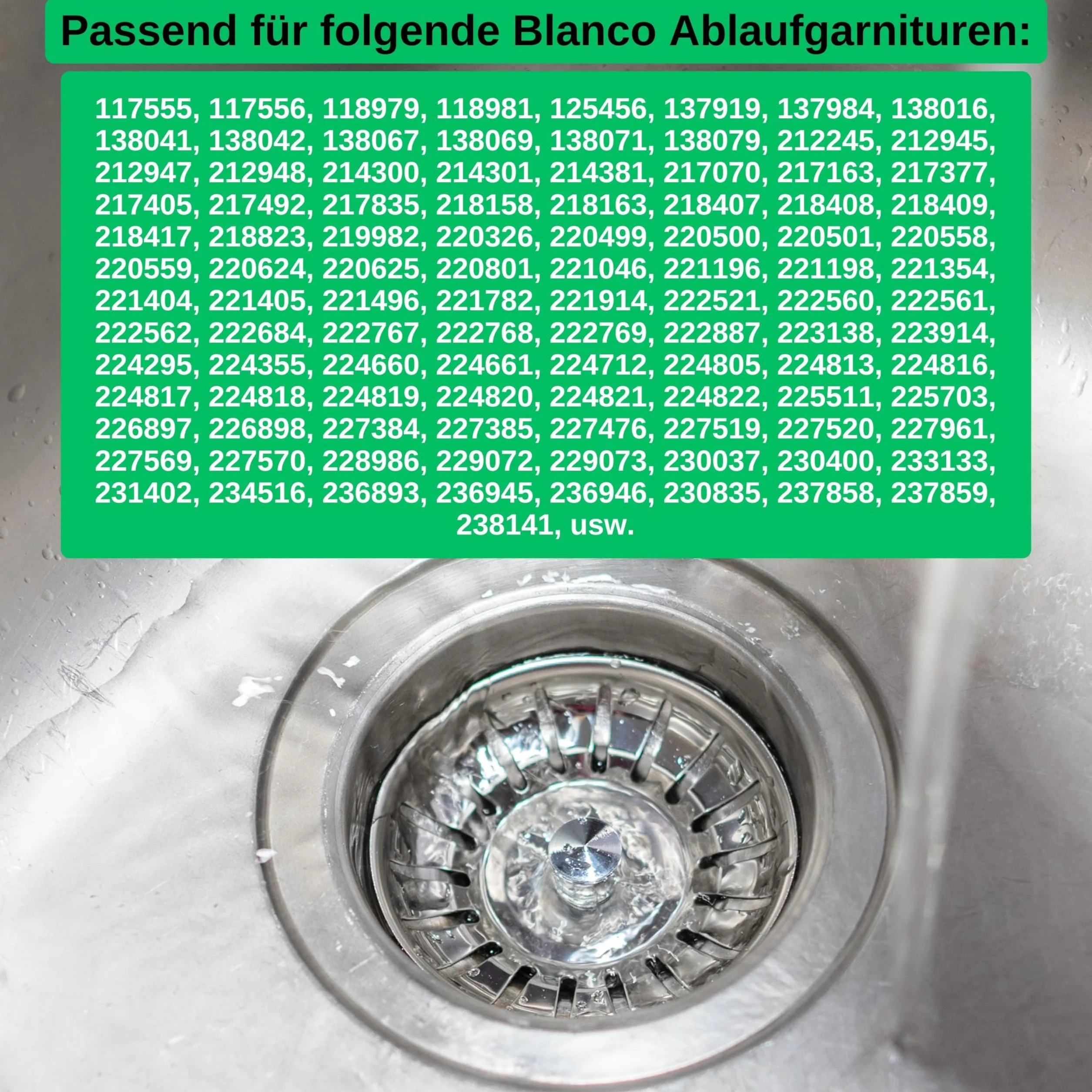 Sitko do zlewu kuchennego, Ø 79 mm, kompatybilny z Blanco 119146, kosz sitkowy 3,5" z 18 rowkami, trzpień mimośrodowy 52-97 mm, trzpień Ø 8 mm, część zamienna do zlewu, wkładka sitko do zlewu, funkcja
