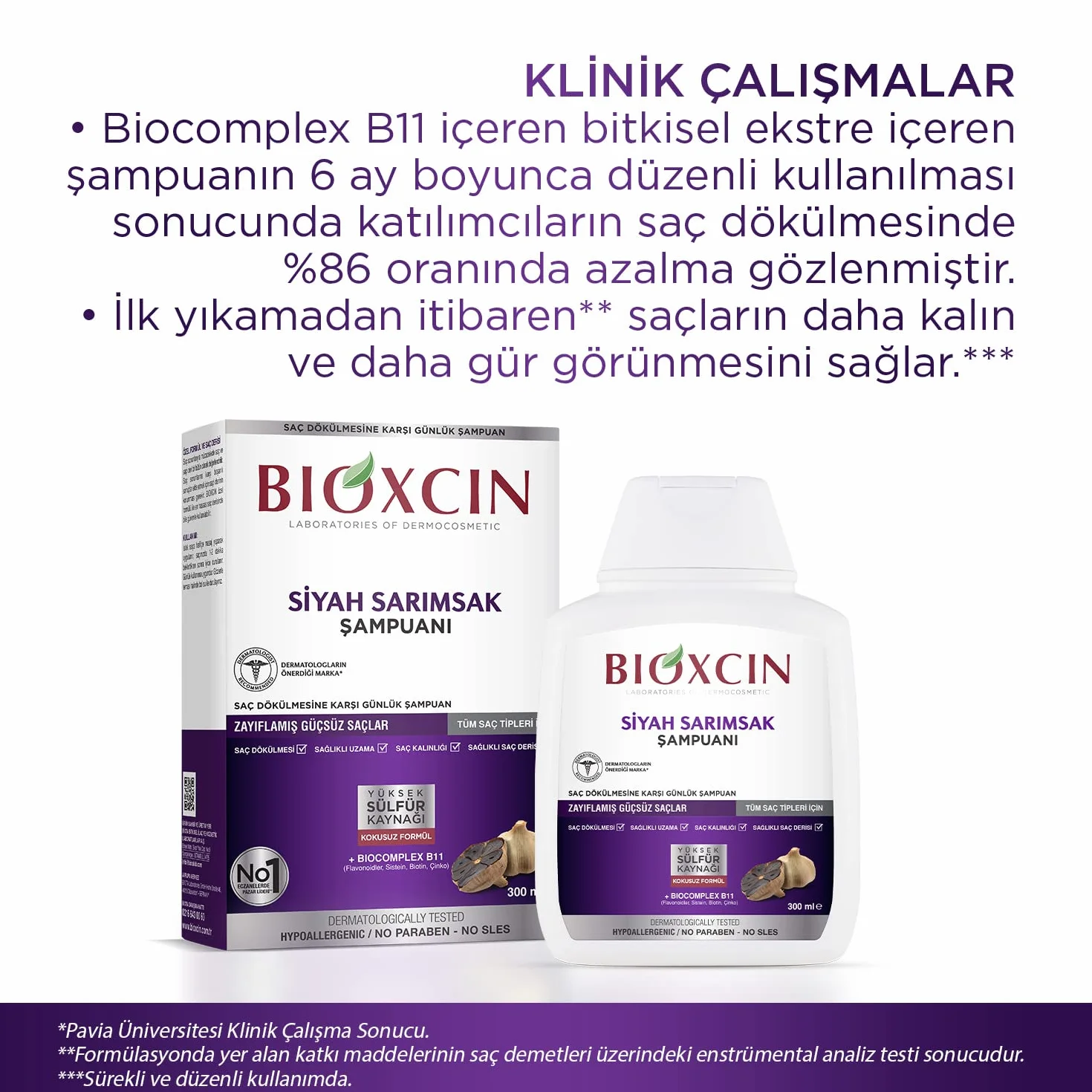 Bioxcin Szampon przeciw wypadaniu włosów z czarnym czosnkiem 300 ml