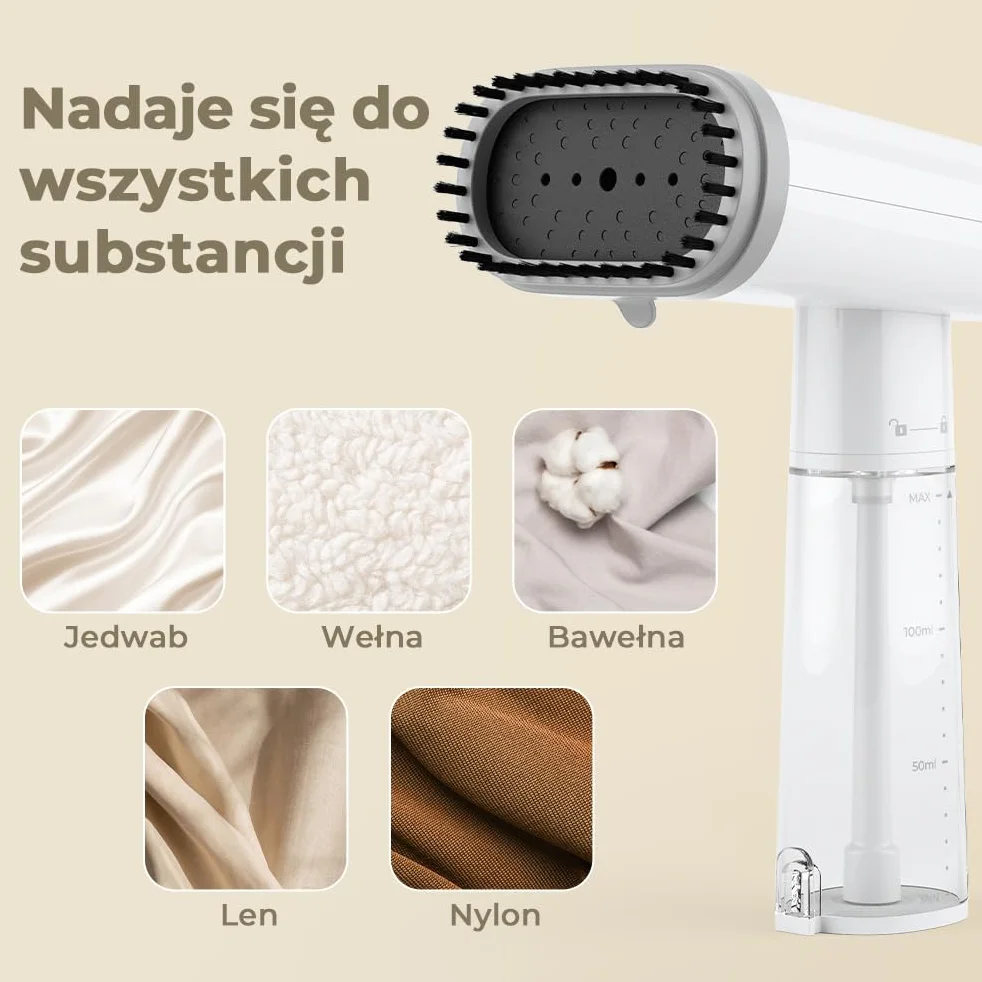 Parowy pras do Repasowania 1000W, Przenośny Hand-Steamer z 150-ml Zbiornikiem, Pełny Energi, Usuwa Fałdy Szybko, 1,8 m Drut, Idealny dla Domu i Podróży