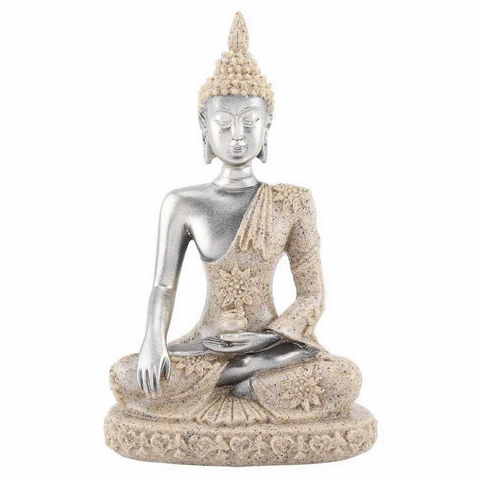 Jadeshay Statua Buddy - Medytacja Pokój Siedzący Ornament Rzeźbiąca Figurka Rzemiosło do dekoracji wnętrz Ozdoba stołowa (#1)