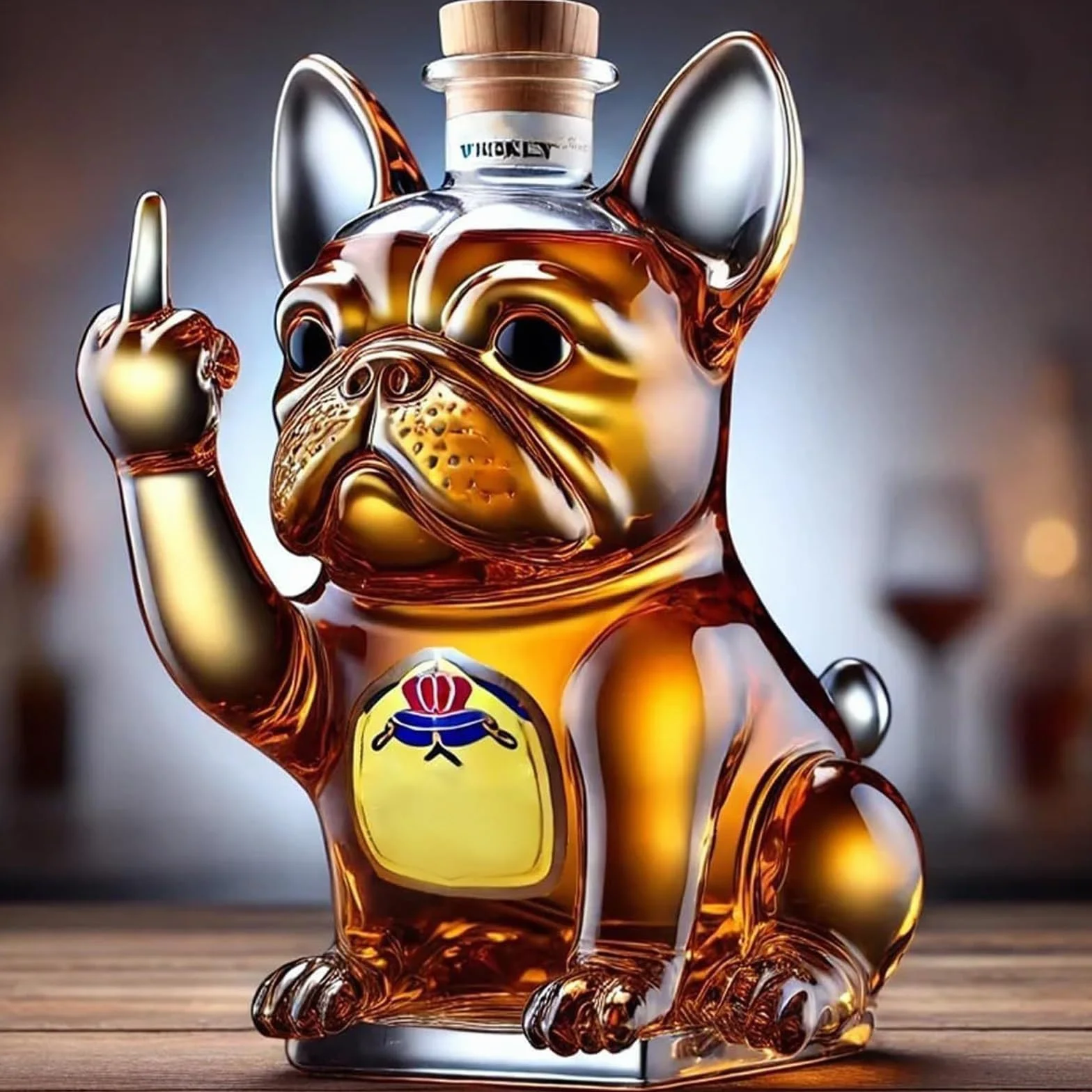 DJMAW Zabawka z 3D Palcem Środkowym z Whisky, 3D-Karaffa do Whisky z Palcem Środkowym, Szklanka na Whisky z Psem, Unikalna Szklanka na Wino z Psem z Palcem Środkowym, Do Baru, Biura, Dekoracji Domowej