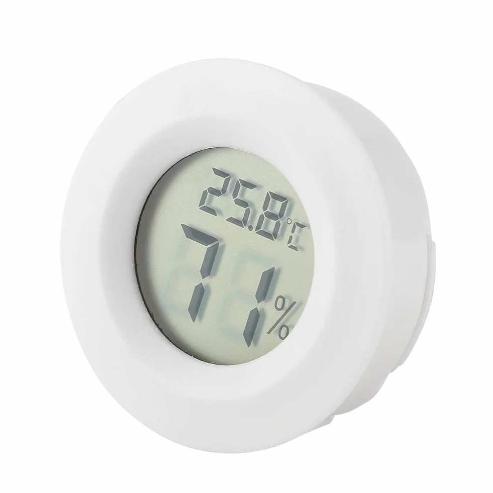 Yctze Mini Cyfrowy Termometr LCD Higrometr, Okrągły Miernik Wilgotności i Temperatury dla Brodatych Smoków, Gadów, Gekonów Czubatych, Wiwarium i Terrarium, Akcesoria do Węży (#02)