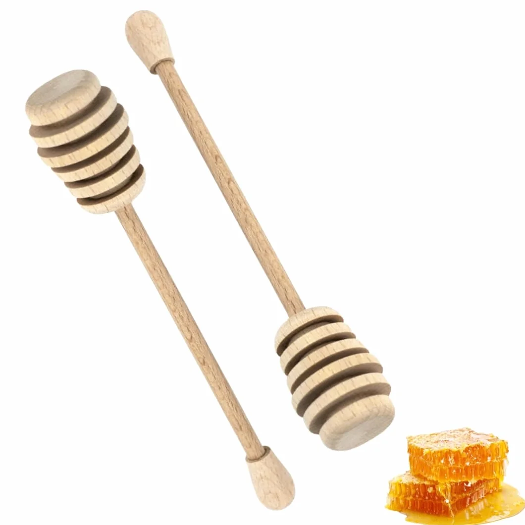 PARENCE.- Zestaw 2 drewnianych łyżek do miodu - 17,5 cm - Praktyczne i wszechstronne blendery do miodu - Naturalne, 2 sztuki