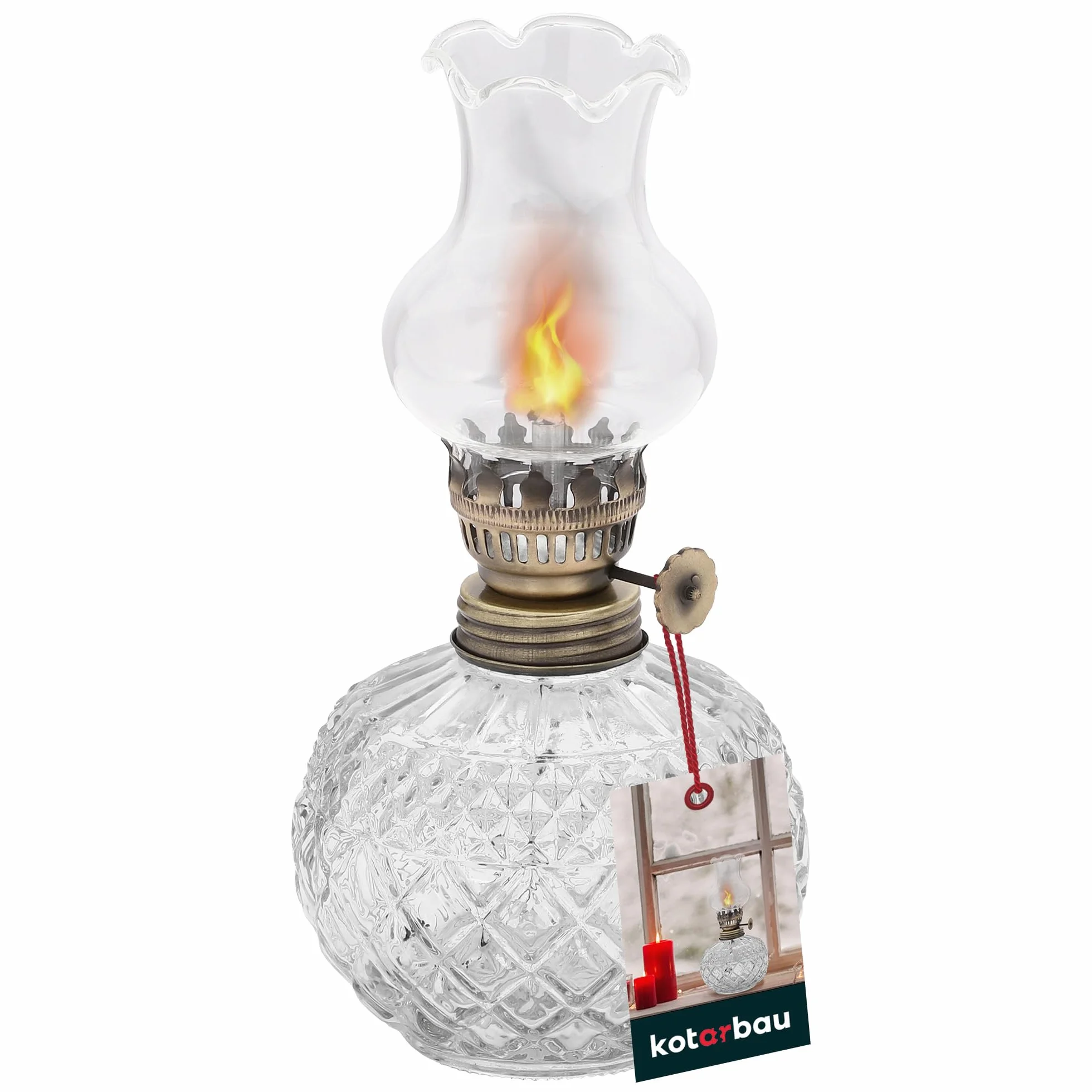 KOTARBAU Lampa naftowa mini 19 cm Szkło