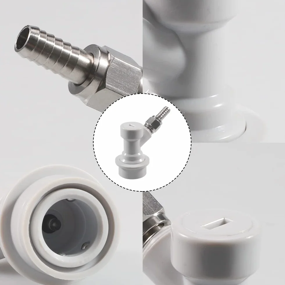 PERA Corny Keg Ball Lock Gas Disconnect MFL 1/4, zawiera nakrętki obrotowe 5/16, 2 zaciski ślimakowe do piwowarstwa domowego