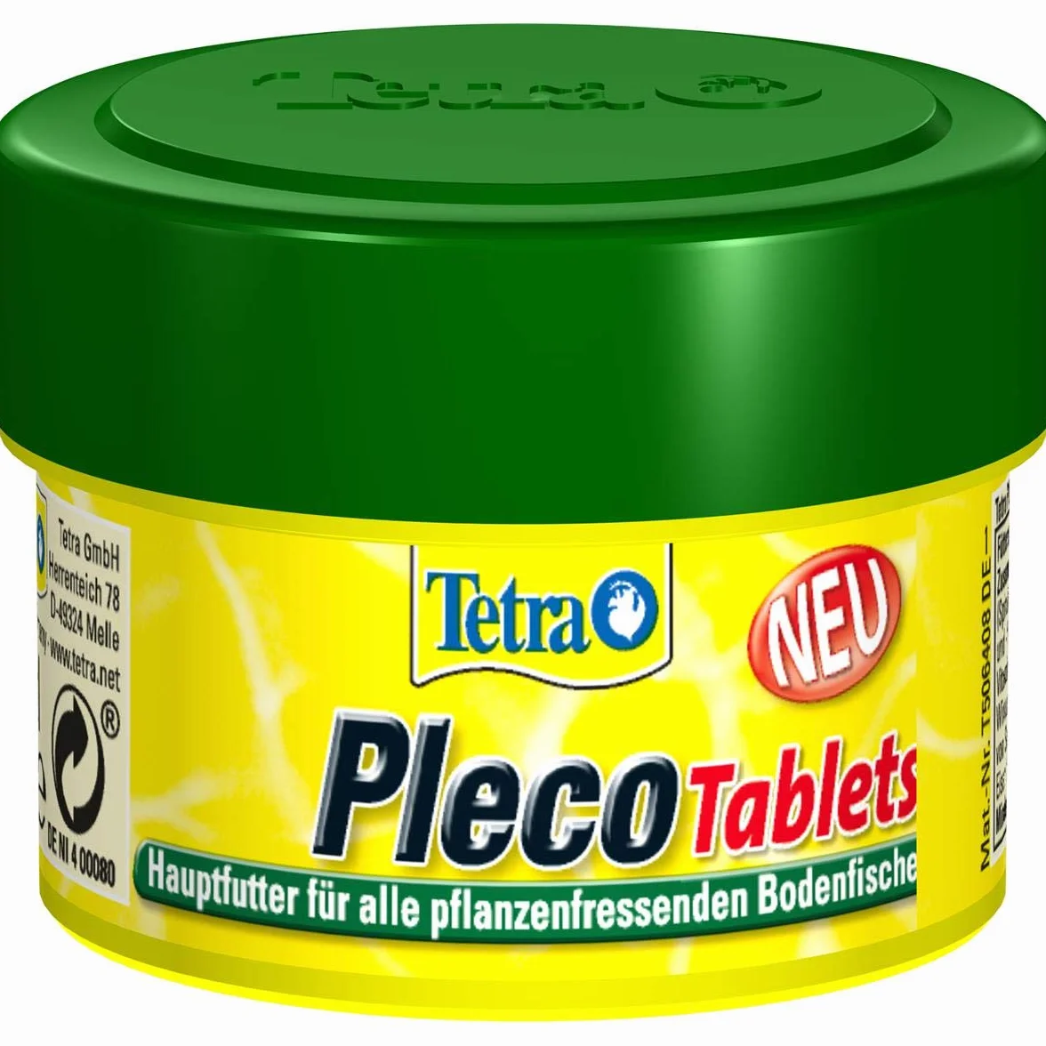 Tetra Pleco Tabletki – bogata w składniki odżywcze karma dla wszystkich roślinożernych ryb dennych (np. sumów), 58 tabletek