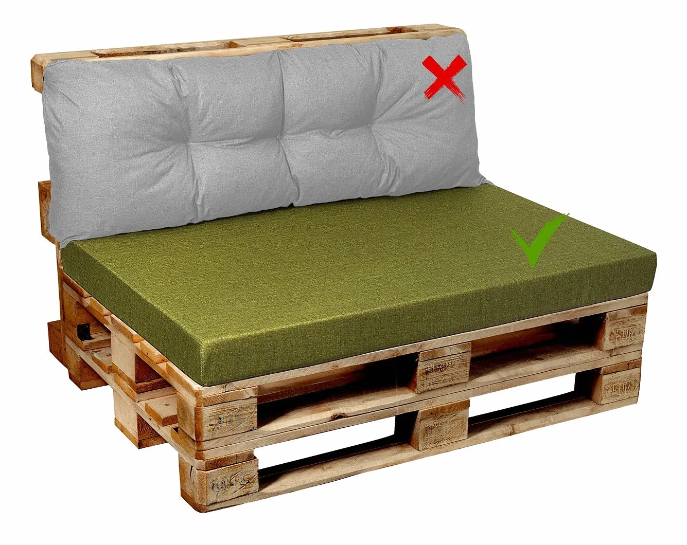 Poduszki na euro palety, poduszki na sofę z palet, siedzisko, oparcie lub zestaw, Płaskie + pikowane (Siedzisko Płaskie 120x40, Limonka)