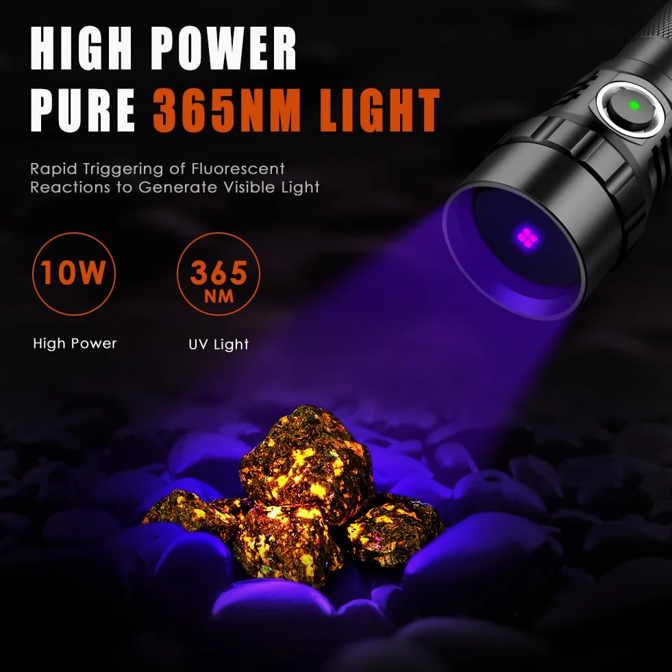 KEENZO 501BPRO UV 365 nm latarka LED ultrafioletowa do wykrywania plam