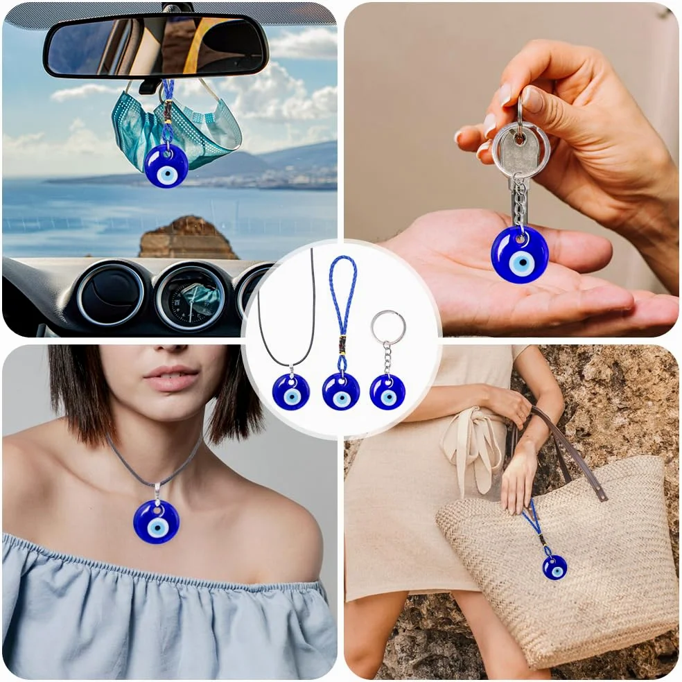 6 sztuk tureckie niebieskie oko złe oko auto lusterko wsteczne zawieszka tureckie charms Nazar Boncuk Evil Eye dekoracja wiszące